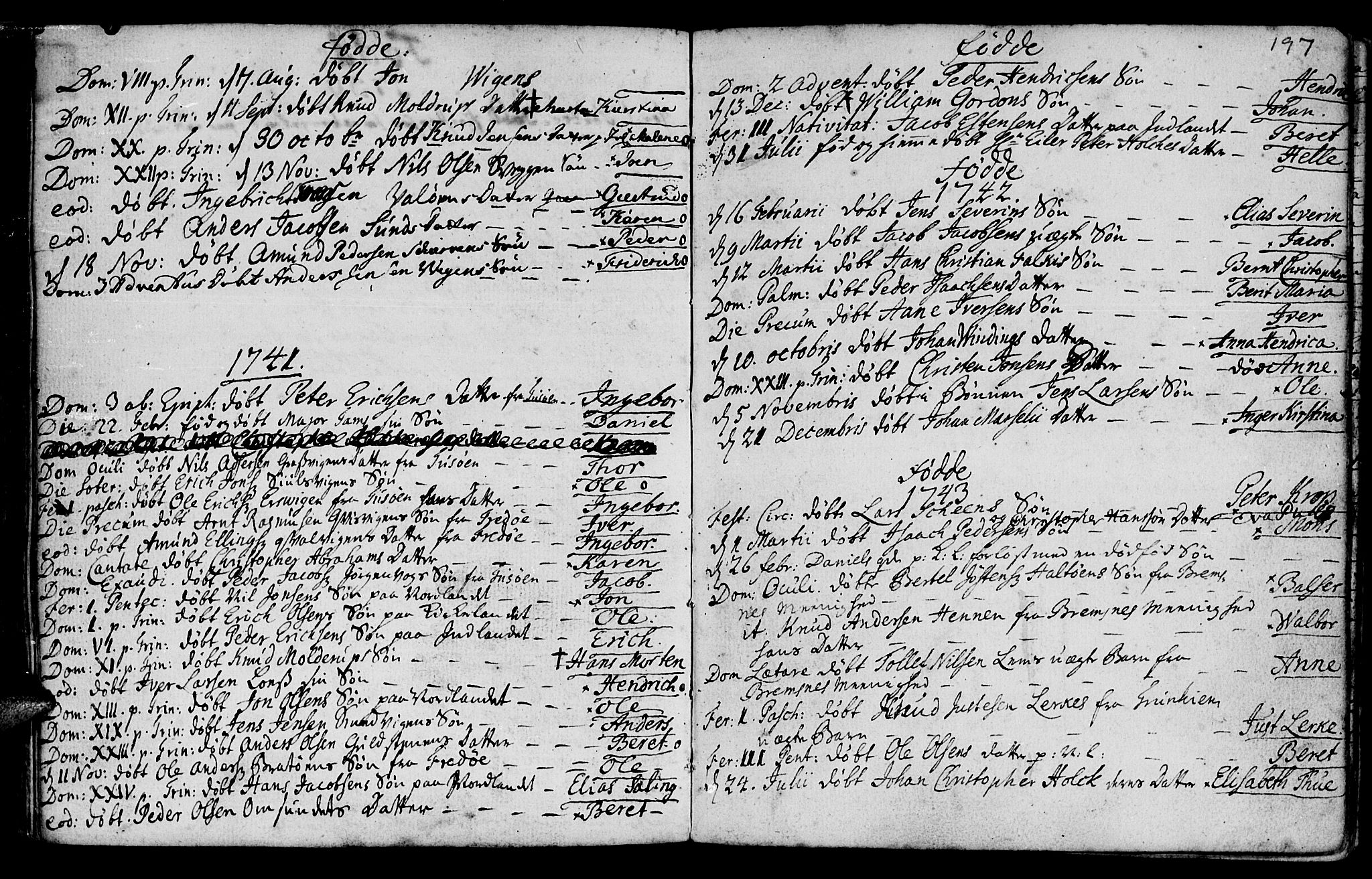 Ministerialprotokoller, klokkerbøker og fødselsregistre - Møre og Romsdal, SAT/A-1454/572/L0839: Parish register (official) no. 572A02, 1739-1754, p. 196-197