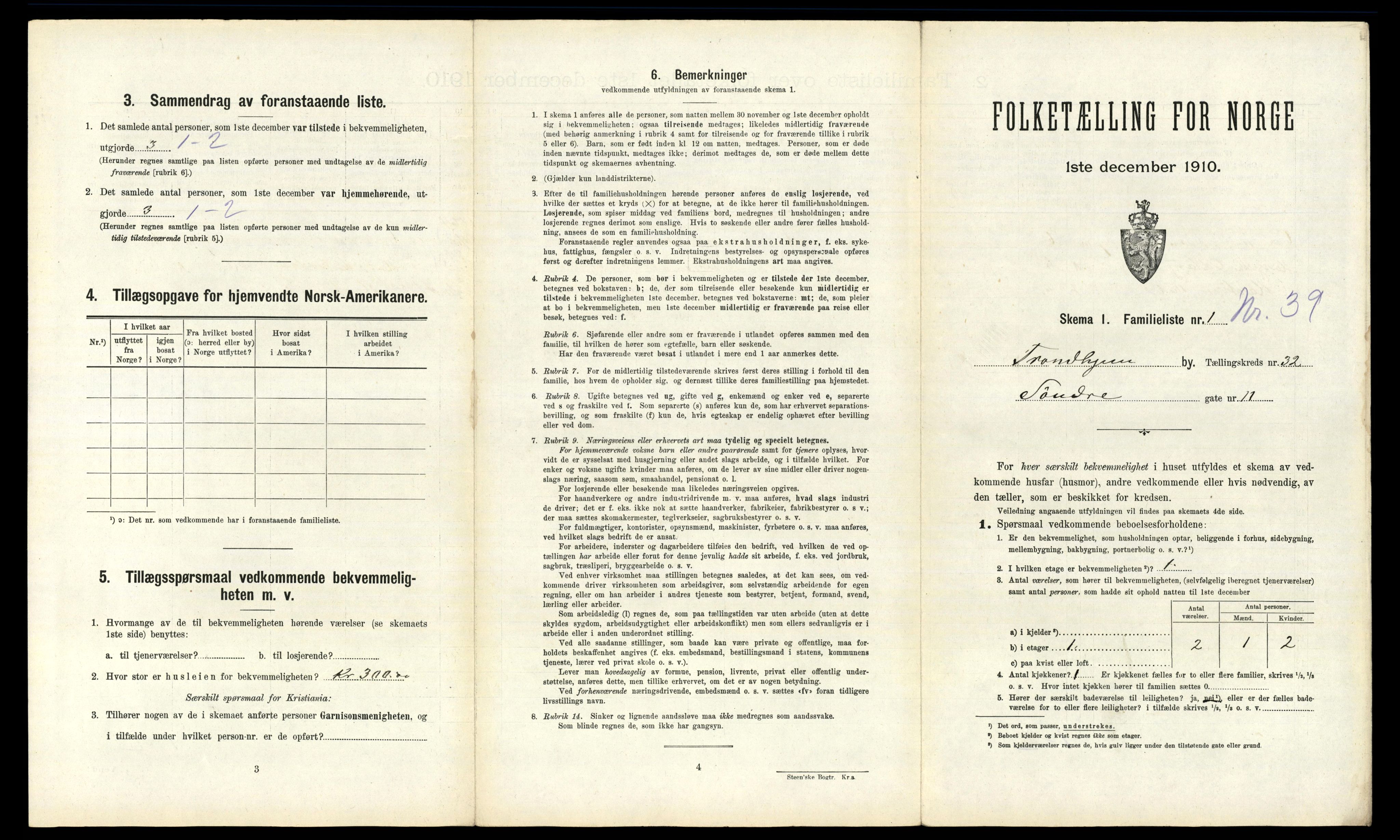 RA, 1910 census for Trondheim, 1910, p. 9011