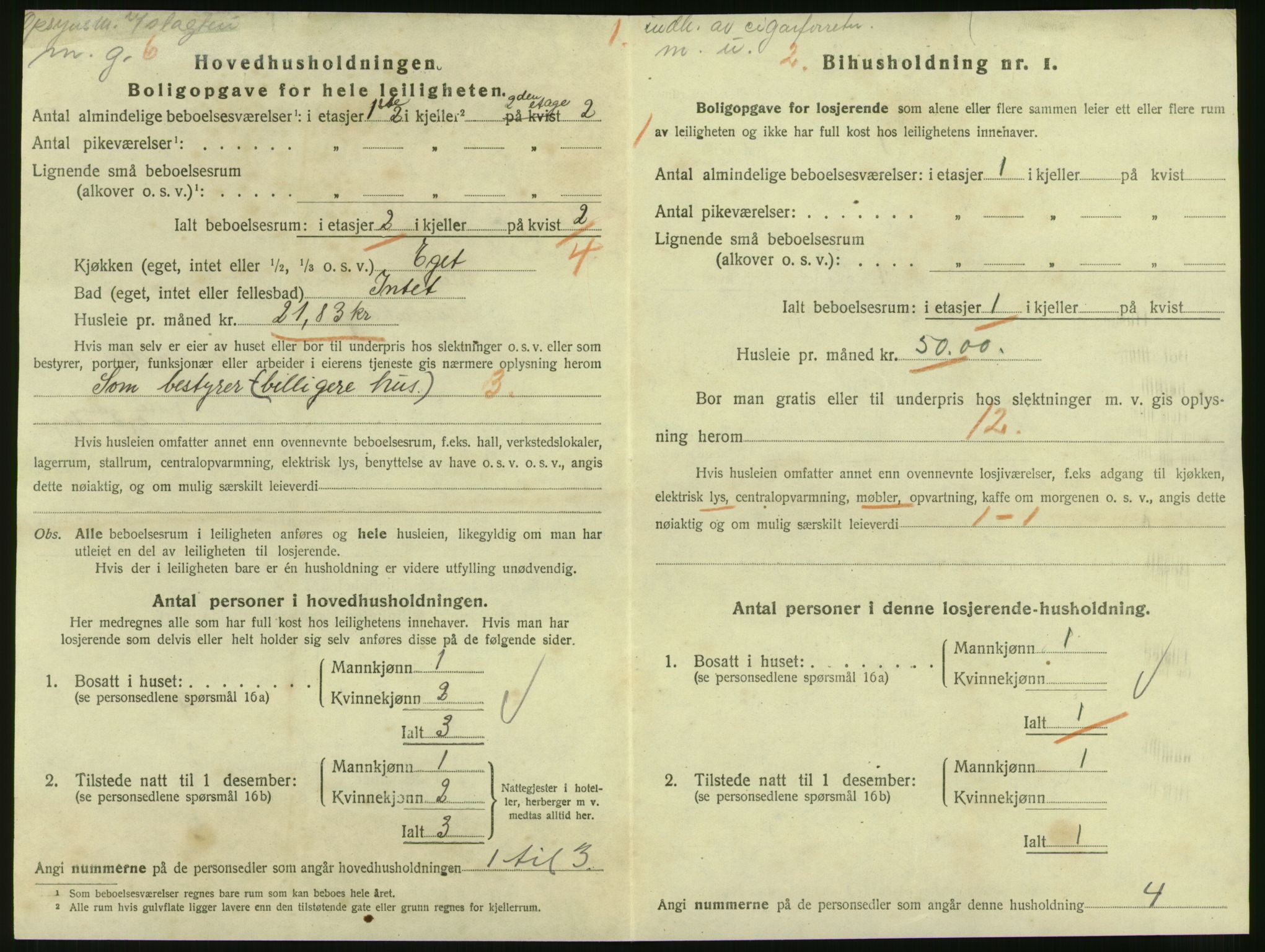 SAT, 1920 census for Kristiansund, 1920, p. 3160