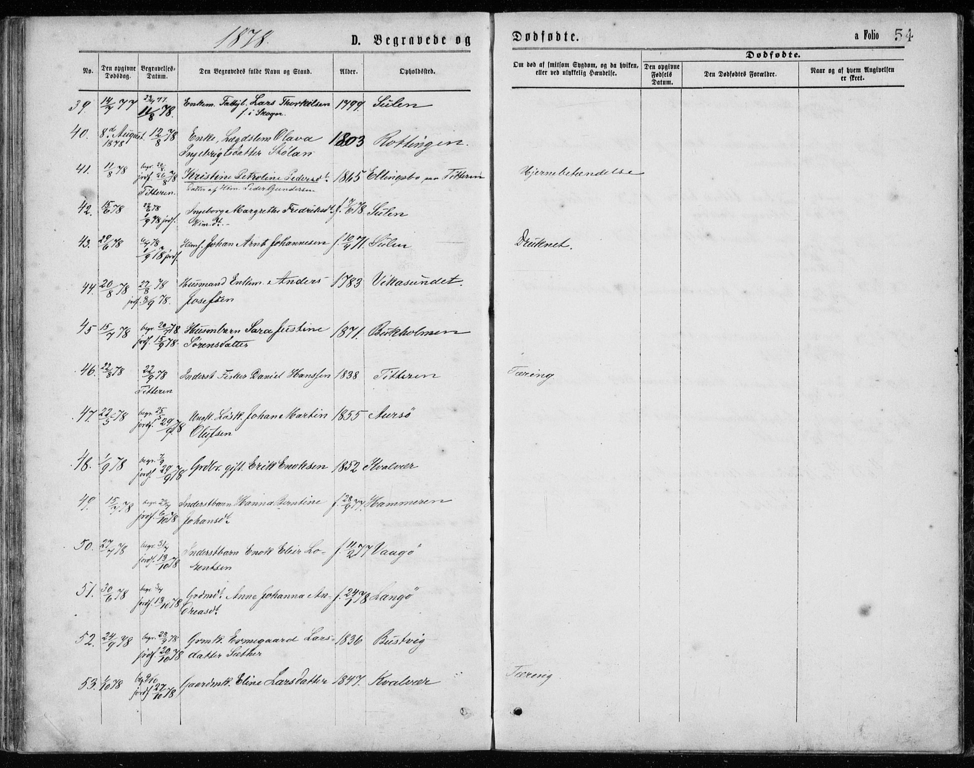 Ministerialprotokoller, klokkerbøker og fødselsregistre - Sør-Trøndelag, AV/SAT-A-1456/640/L0577: Parish register (official) no. 640A02, 1877-1878, p. 54