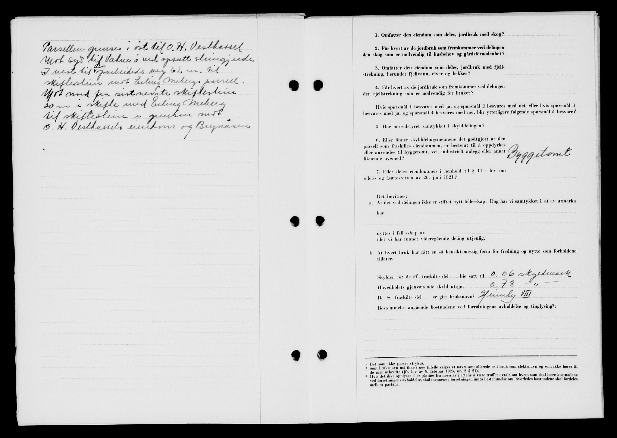 Lyngdal sorenskriveri, AV/SAK-1221-0004/G/Gb/L0670: Mortgage book no. A XVI, 1954-1954, Diary no: : 645/1954