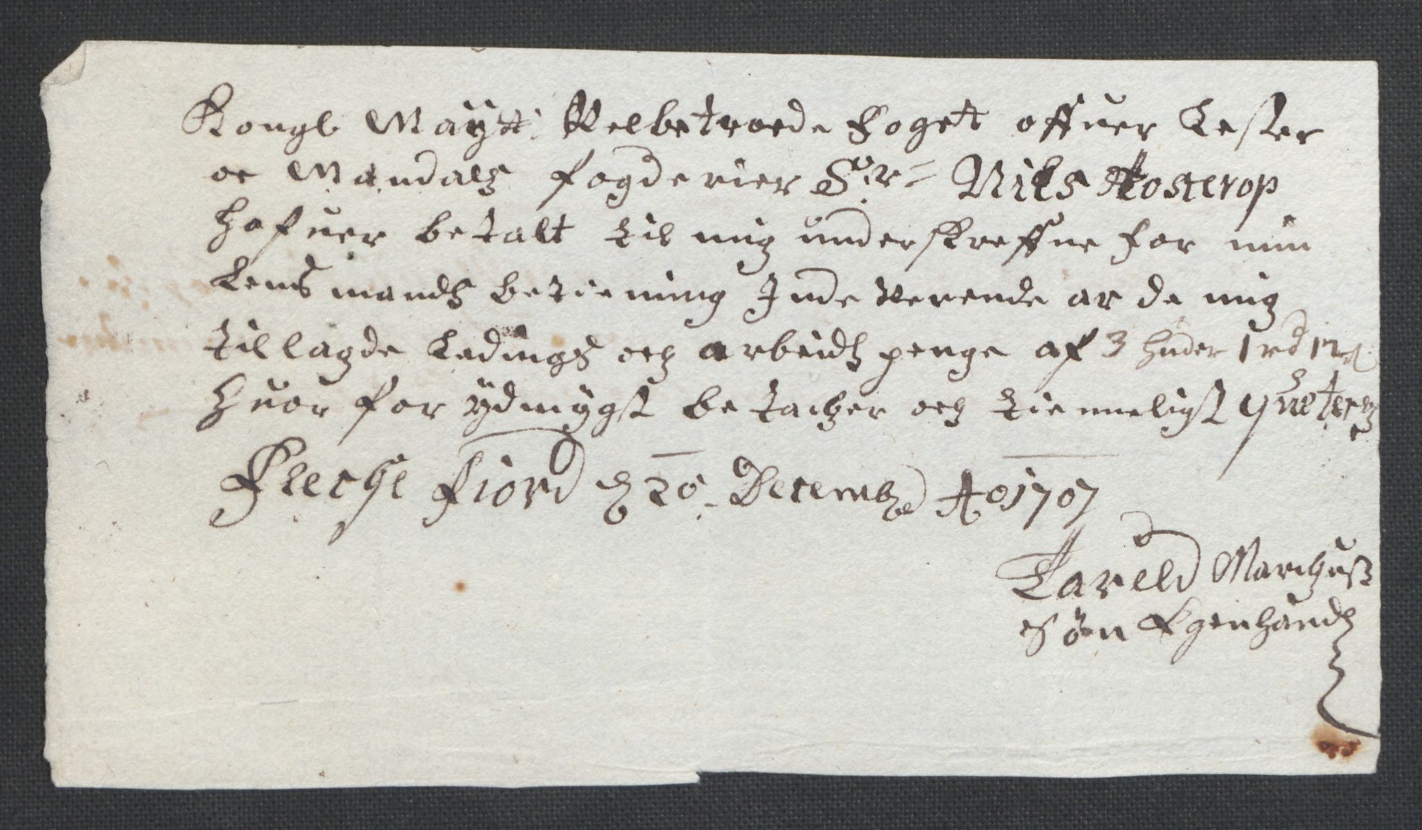 Rentekammeret inntil 1814, Reviderte regnskaper, Fogderegnskap, AV/RA-EA-4092/R43/L2551: Fogderegnskap Lista og Mandal, 1705-1709, p. 491