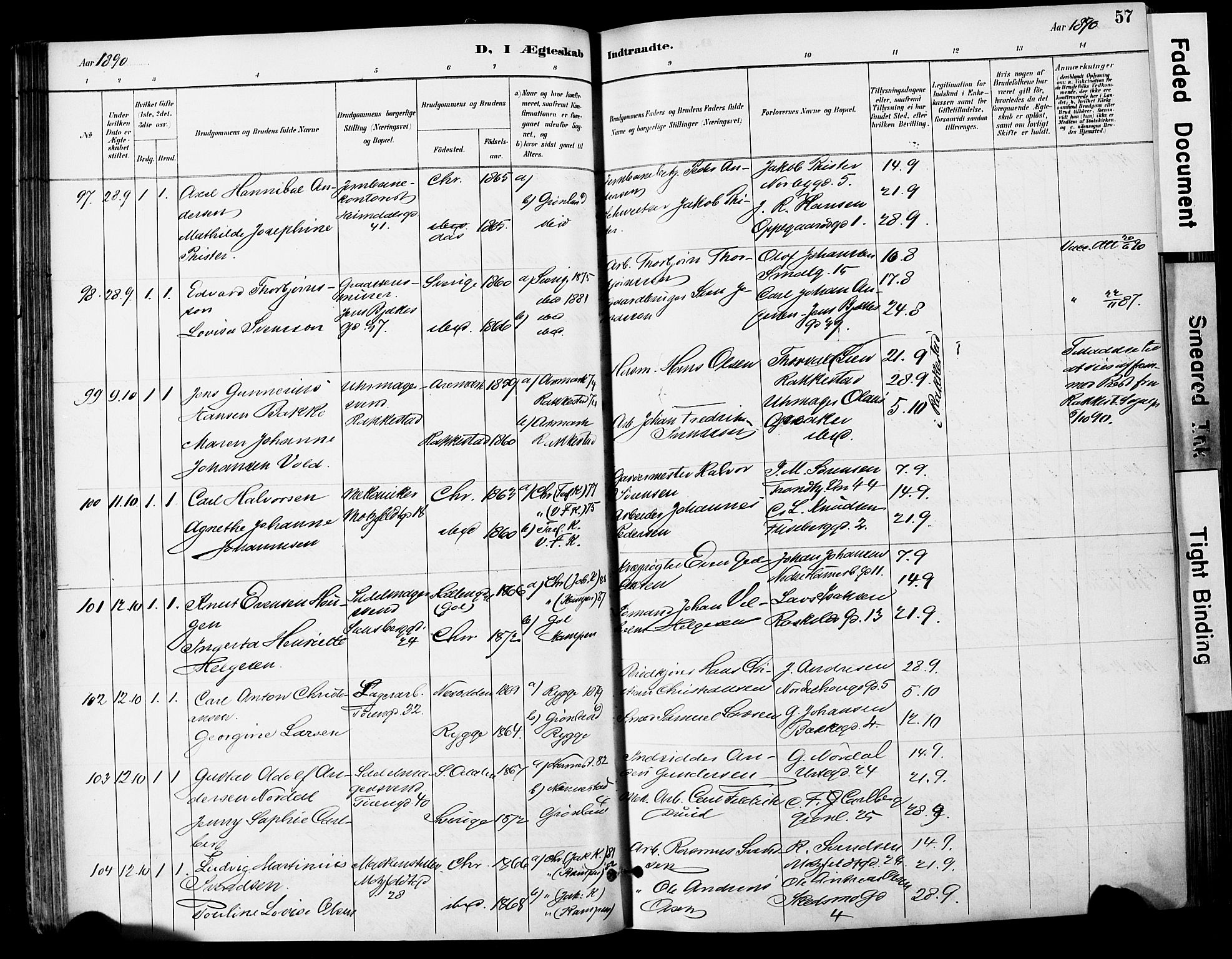 Grønland prestekontor Kirkebøker, SAO/A-10848/F/Fa/L0013: Parish register (official) no. 13, 1887-1906, p. 57