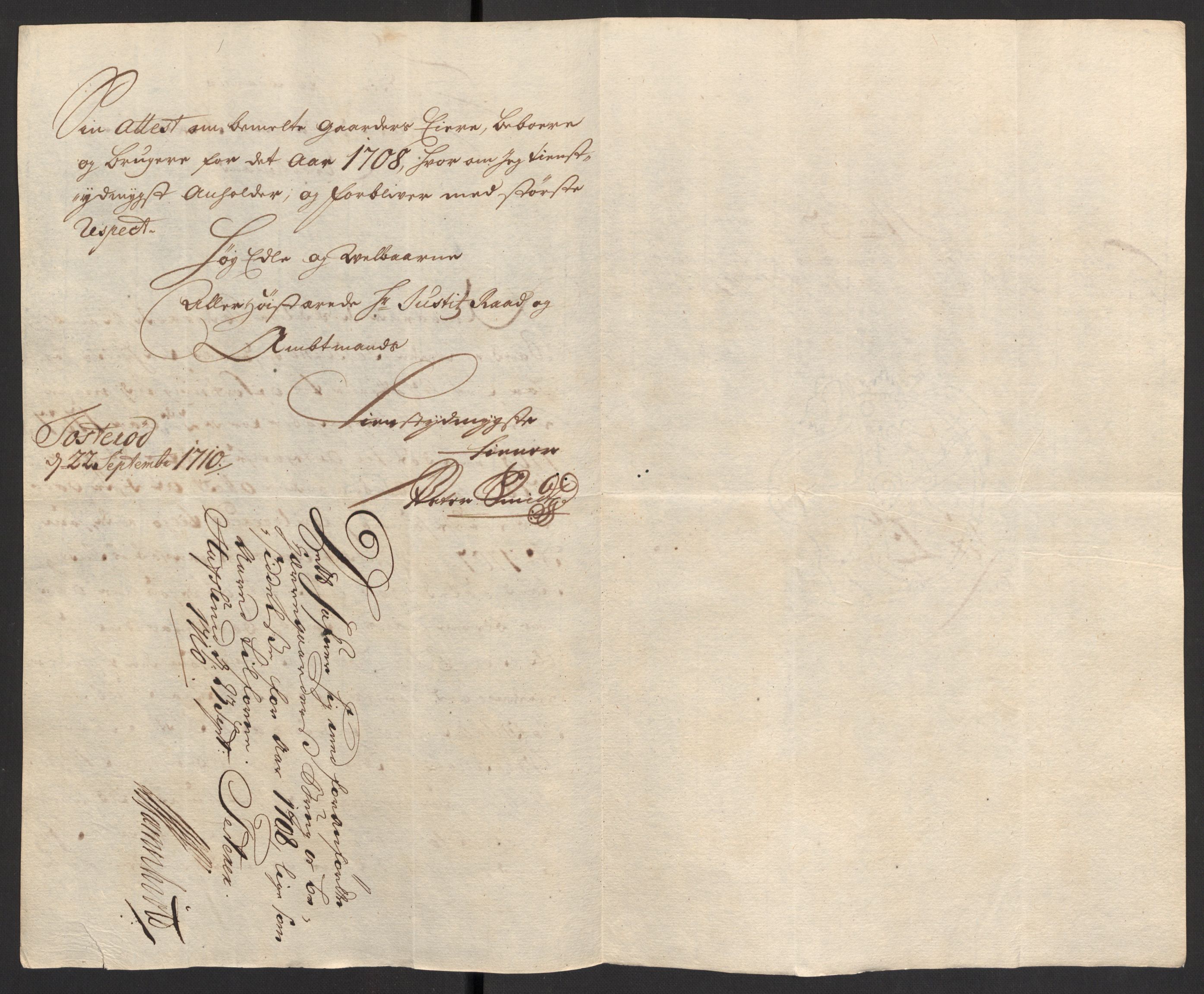 Rentekammeret inntil 1814, Reviderte regnskaper, Fogderegnskap, AV/RA-EA-4092/R01/L0018: Fogderegnskap Idd og Marker, 1707-1709, p. 259