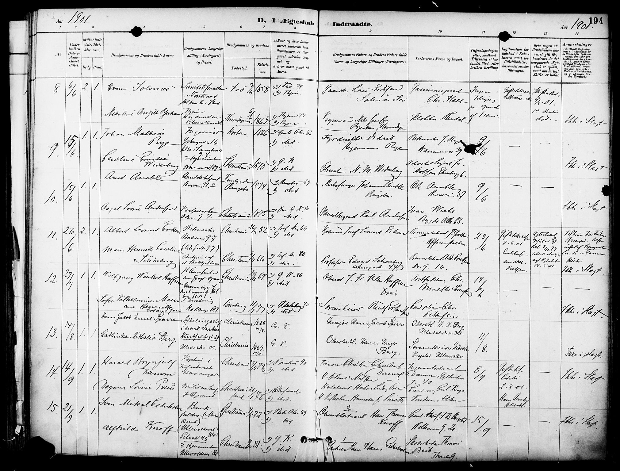Garnisonsmenigheten Kirkebøker, SAO/A-10846/F/Fa/L0013: Parish register (official) no. 13, 1894-1904, p. 194