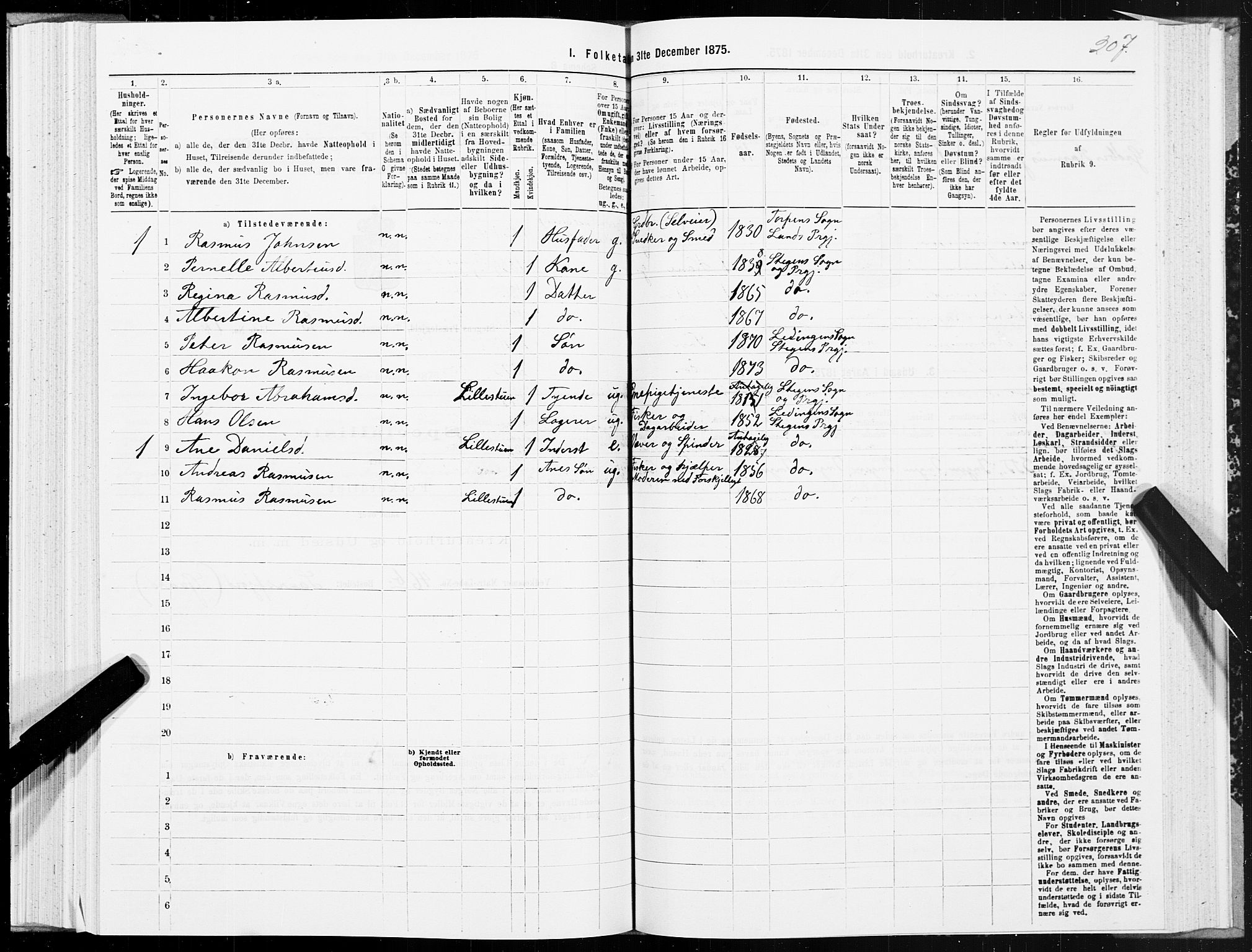 SAT, 1875 census for 1848P Steigen, 1875, p. 1207