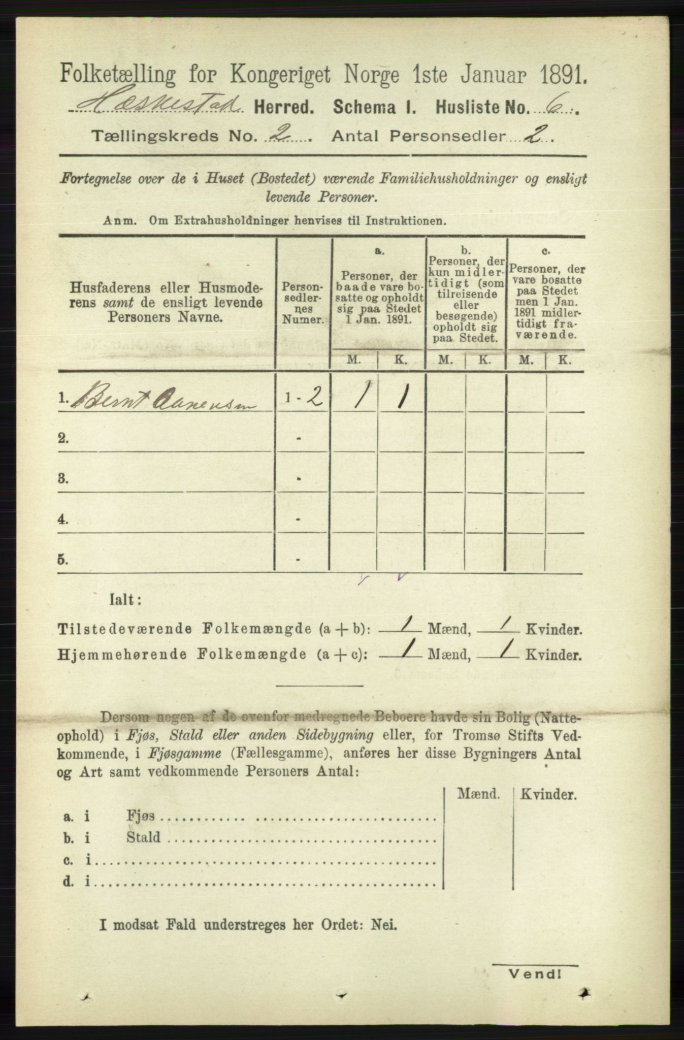 RA, 1891 census for 1113 Heskestad, 1891, p. 251