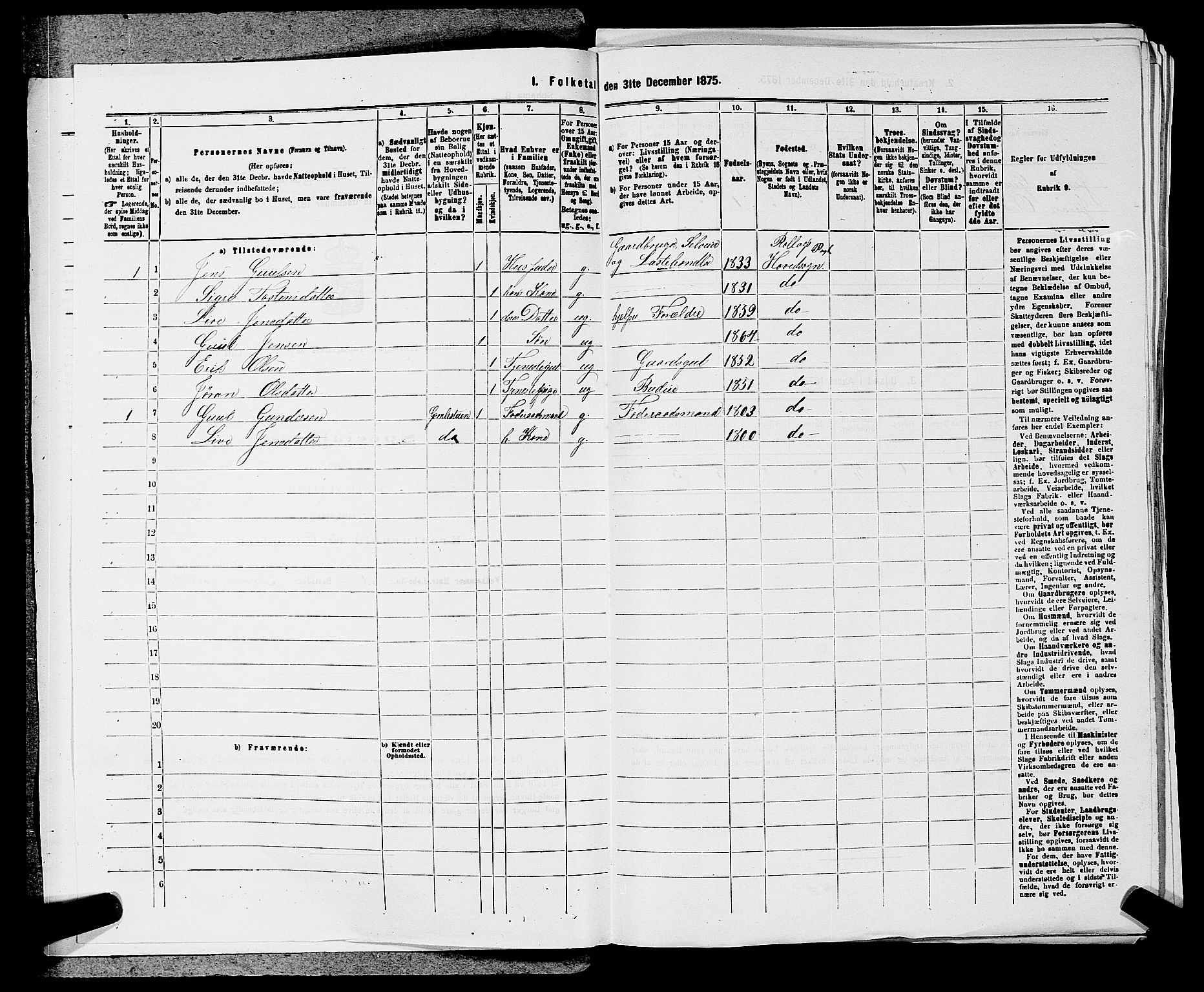 SAKO, 1875 census for 0632P Rollag, 1875, p. 286