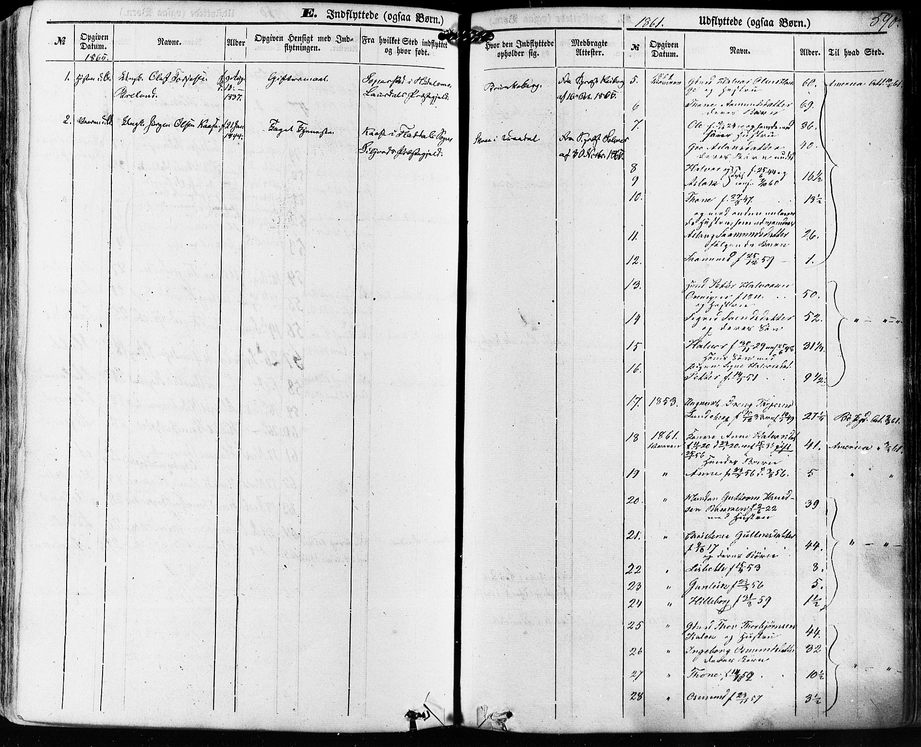 Kviteseid kirkebøker, AV/SAKO-A-276/F/Fa/L0007: Parish register (official) no. I 7, 1859-1881, p. 590