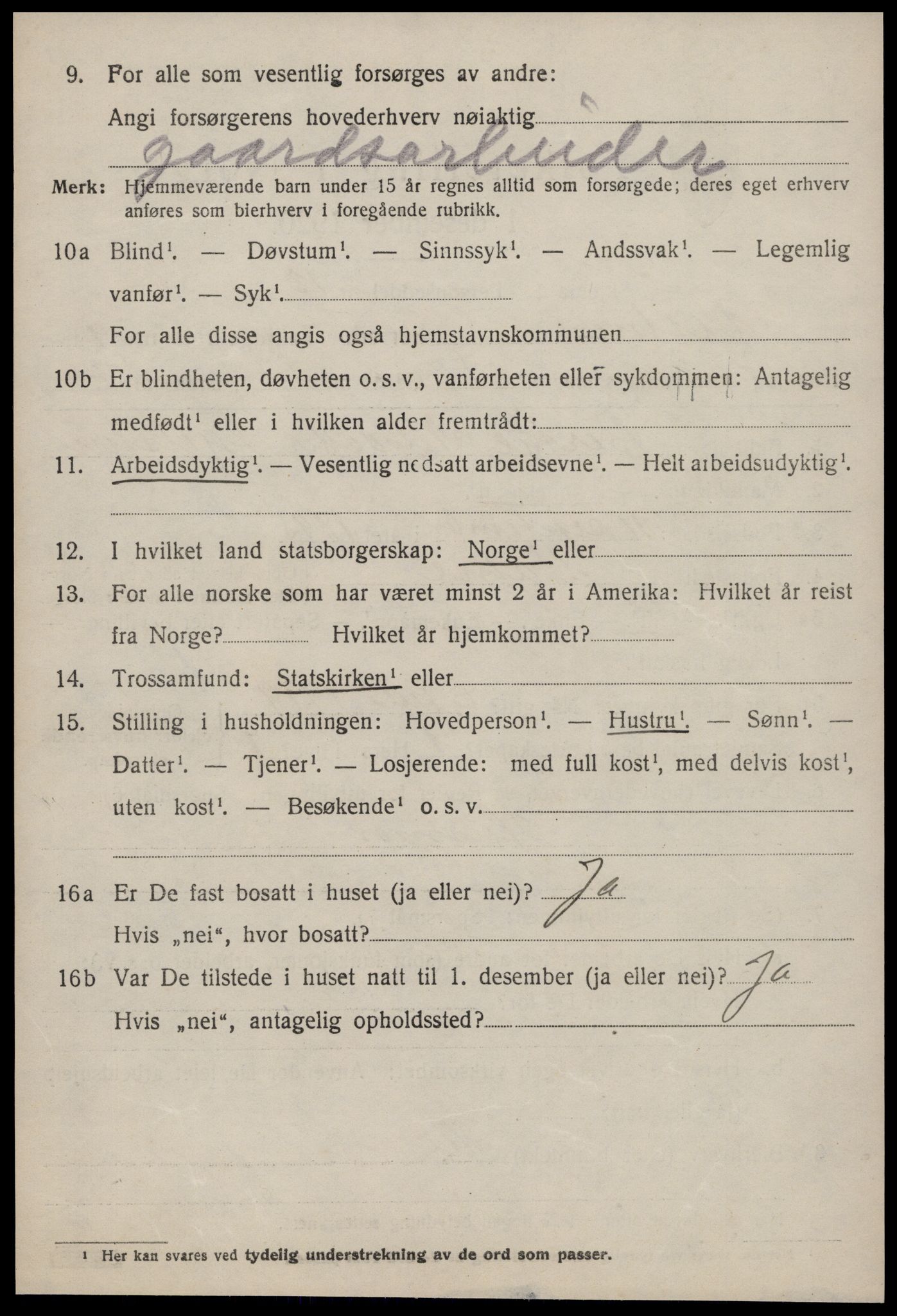 SAT, 1920 census for Vestnes, 1920, p. 6482