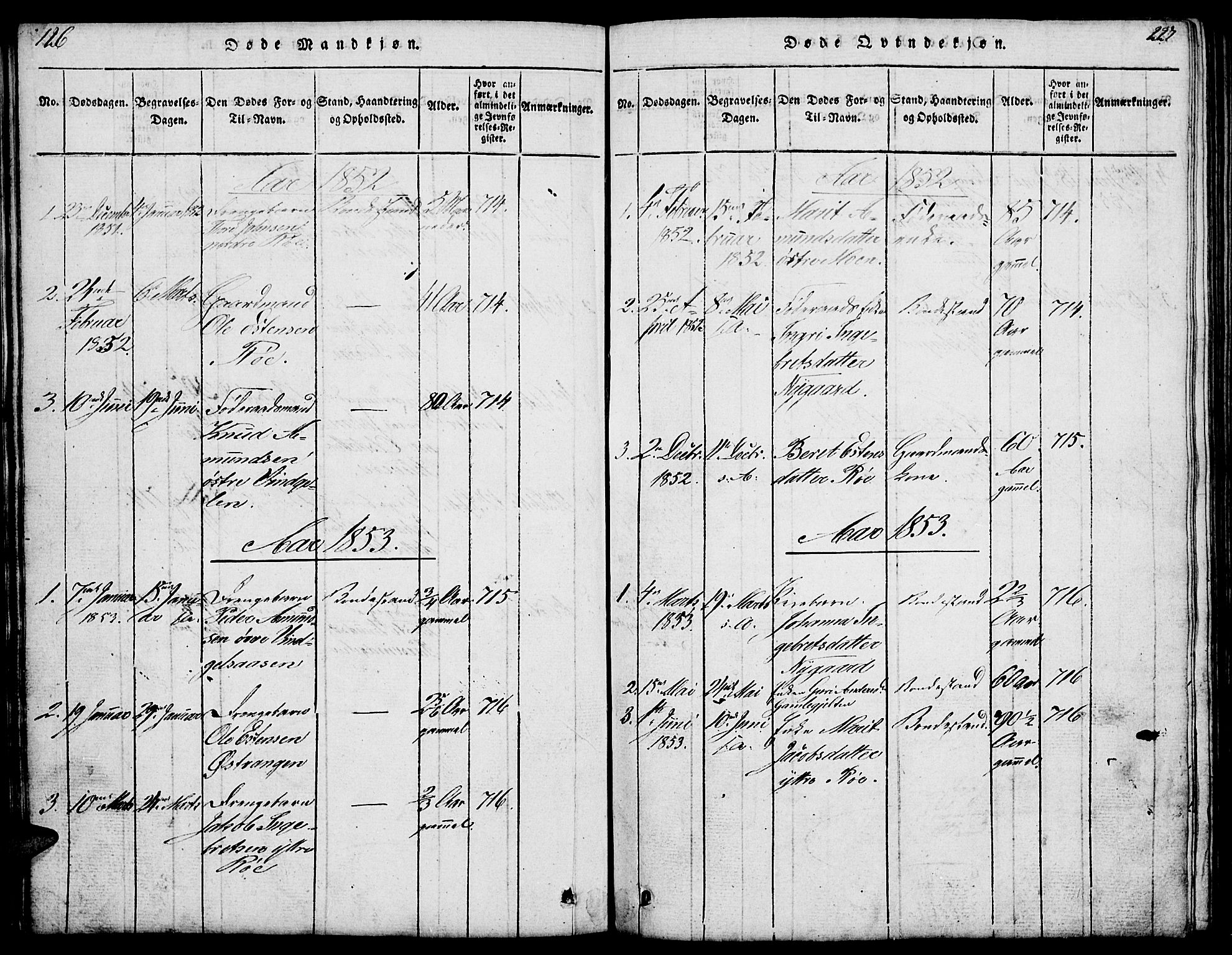 Tolga prestekontor, AV/SAH-PREST-062/L/L0003: Parish register (copy) no. 3, 1815-1862, p. 226-227