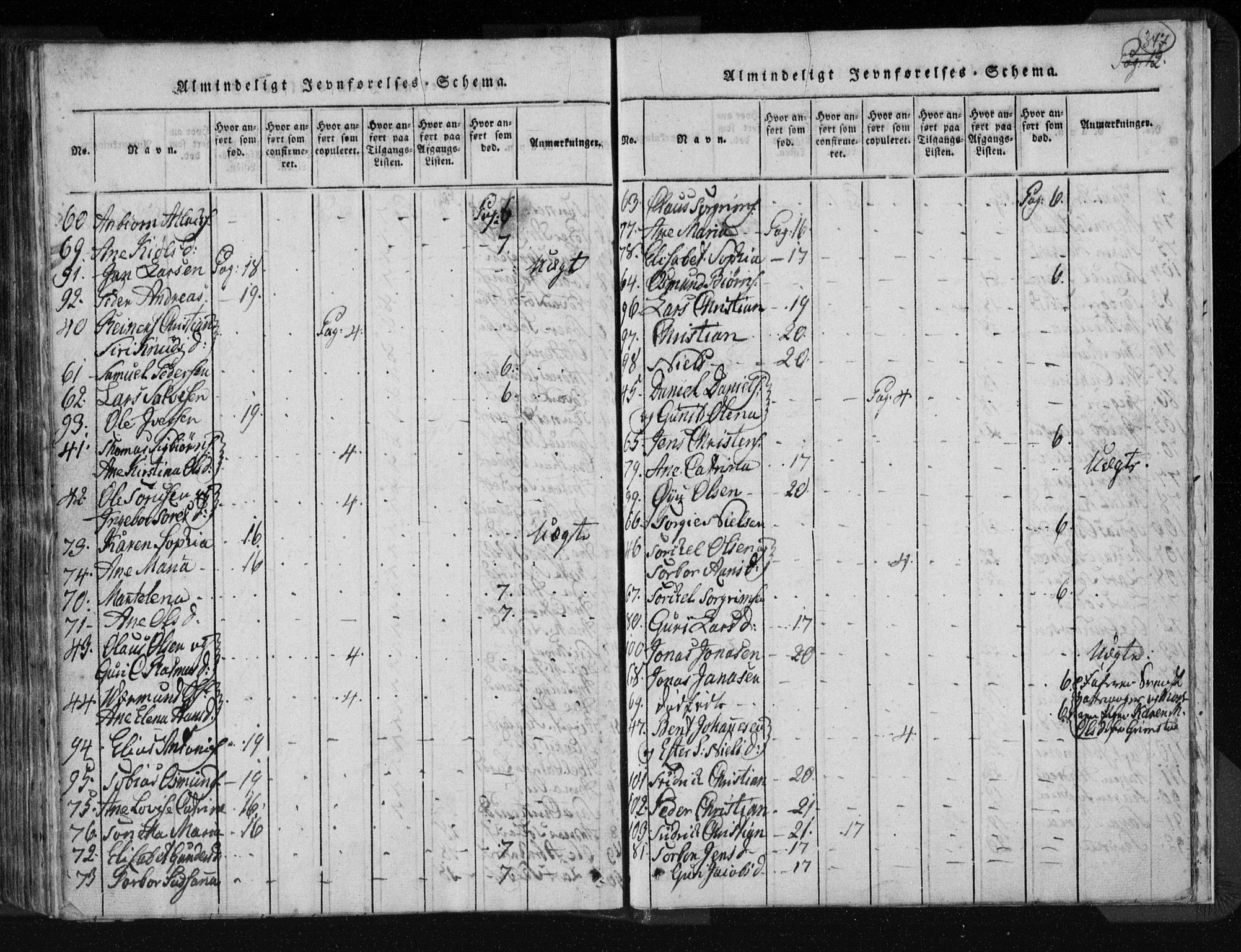 Kvinesdal sokneprestkontor, AV/SAK-1111-0026/F/Fa/Fab/L0003: Parish register (official) no. A 3, 1815-1829, p. 347