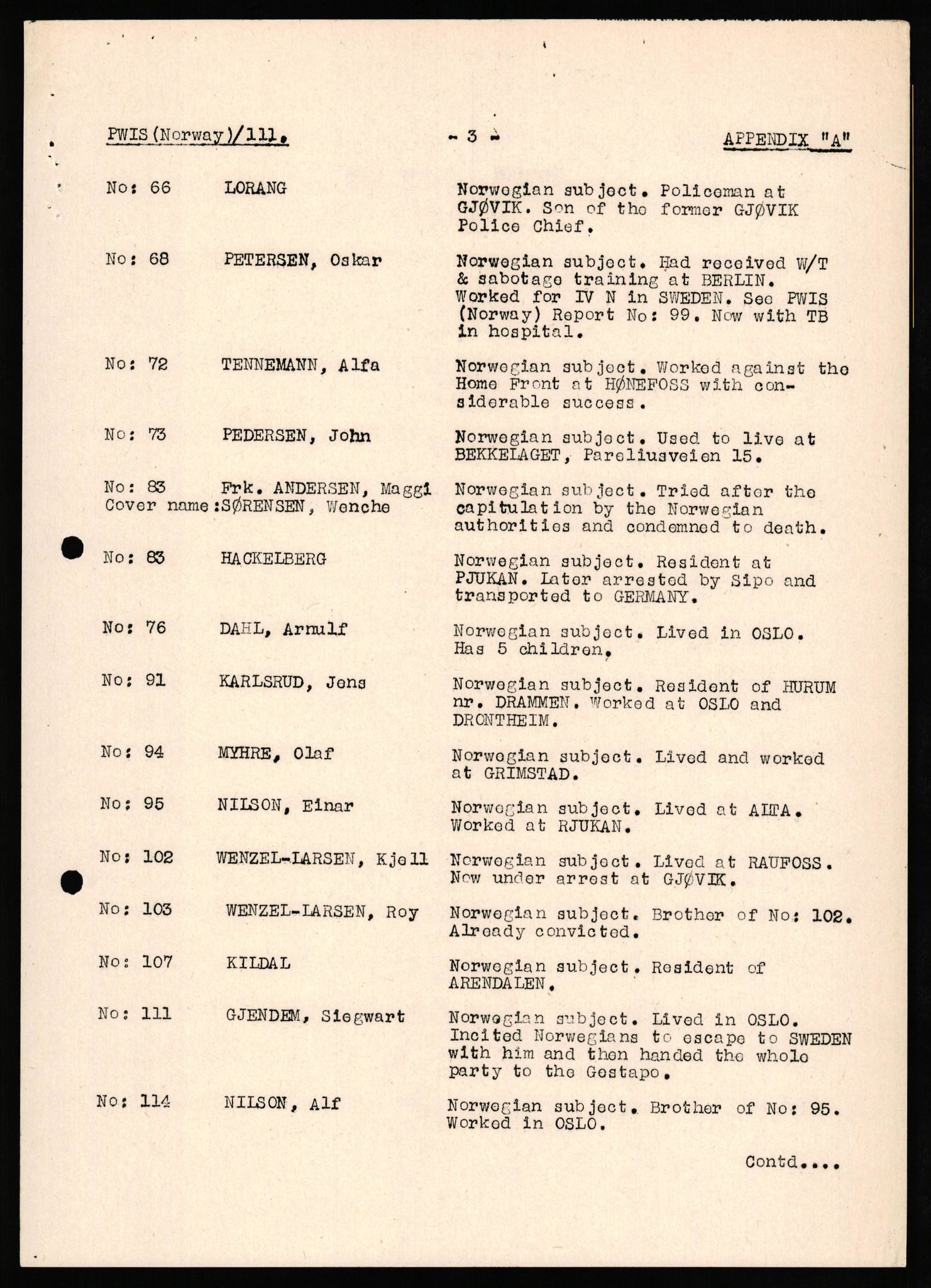 Forsvaret, Forsvarets overkommando II, AV/RA-RAFA-3915/D/Db/L0035: CI Questionaires. Tyske okkupasjonsstyrker i Norge. Tyskere., 1945-1946, p. 208