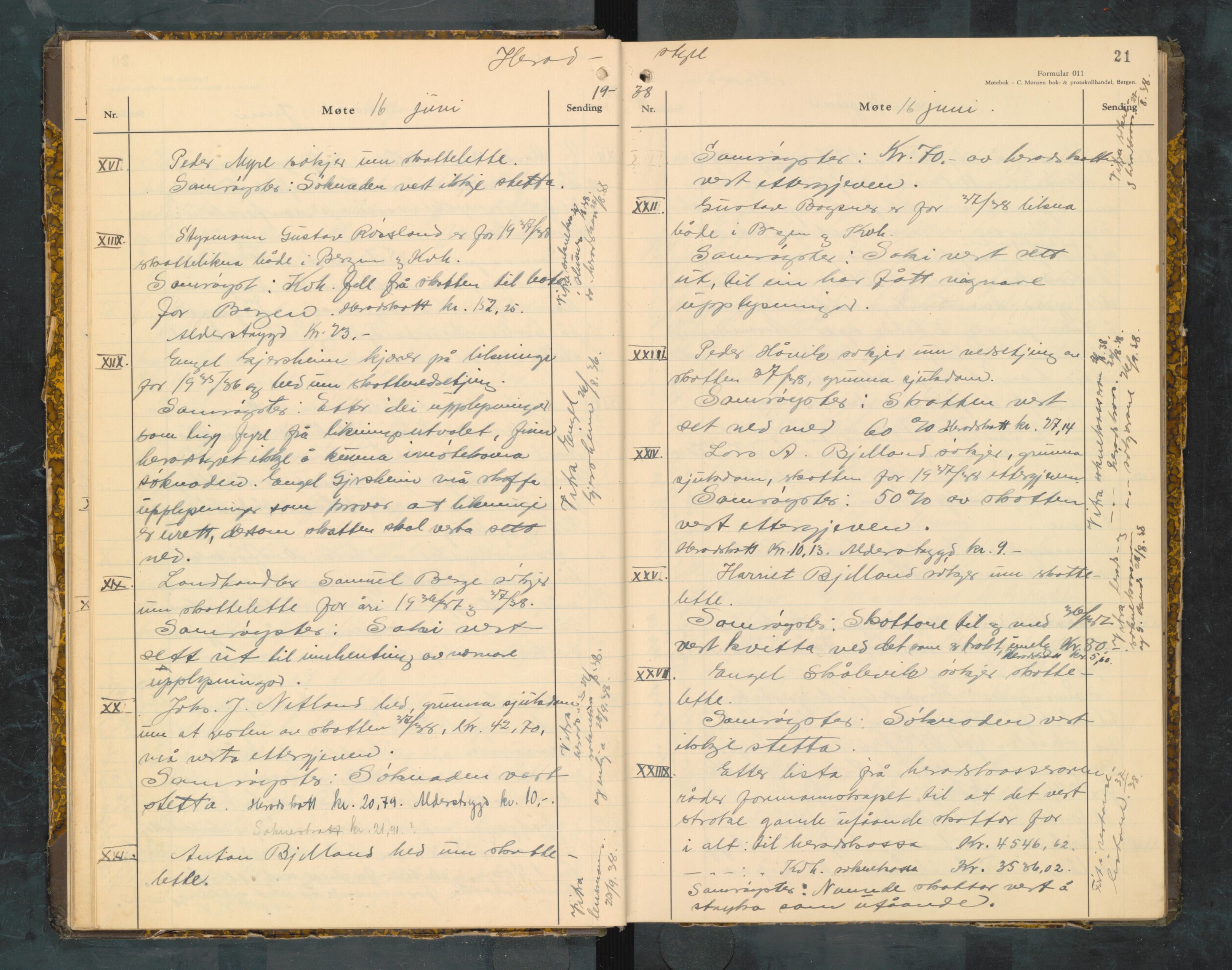 Kvinnherad kommune. Formannskapet, IKAH/1224-021/A/Aa/L0010: Møtebok for formannskap og heradstyre i Kvinnherad prestegjeld og styre i soknekommunane Kvinnherad, Ølve, Husnes og Ænes, 1938-1942