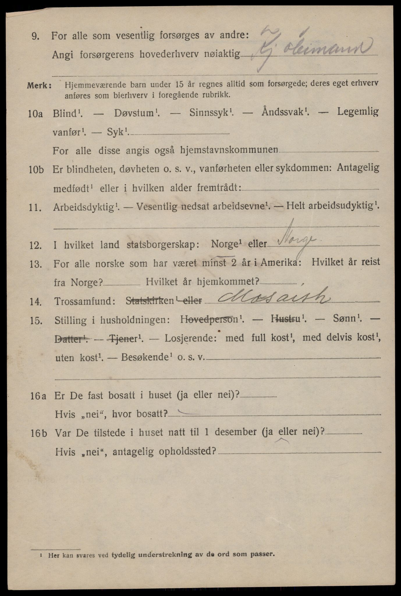 SAT, 1920 census for Trondheim, 1920, p. 136457