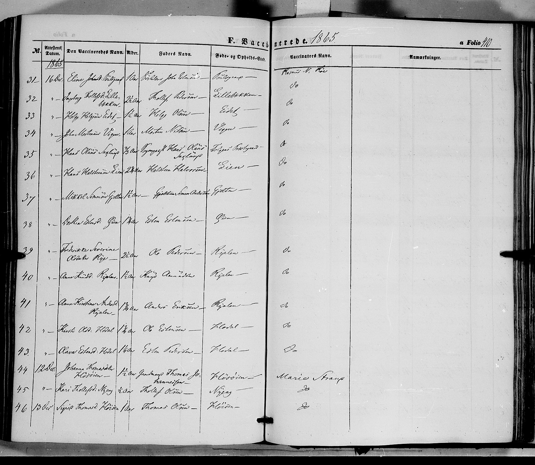 Tolga prestekontor, AV/SAH-PREST-062/K/L0006: Parish register (official) no. 6, 1852-1876, p. 410