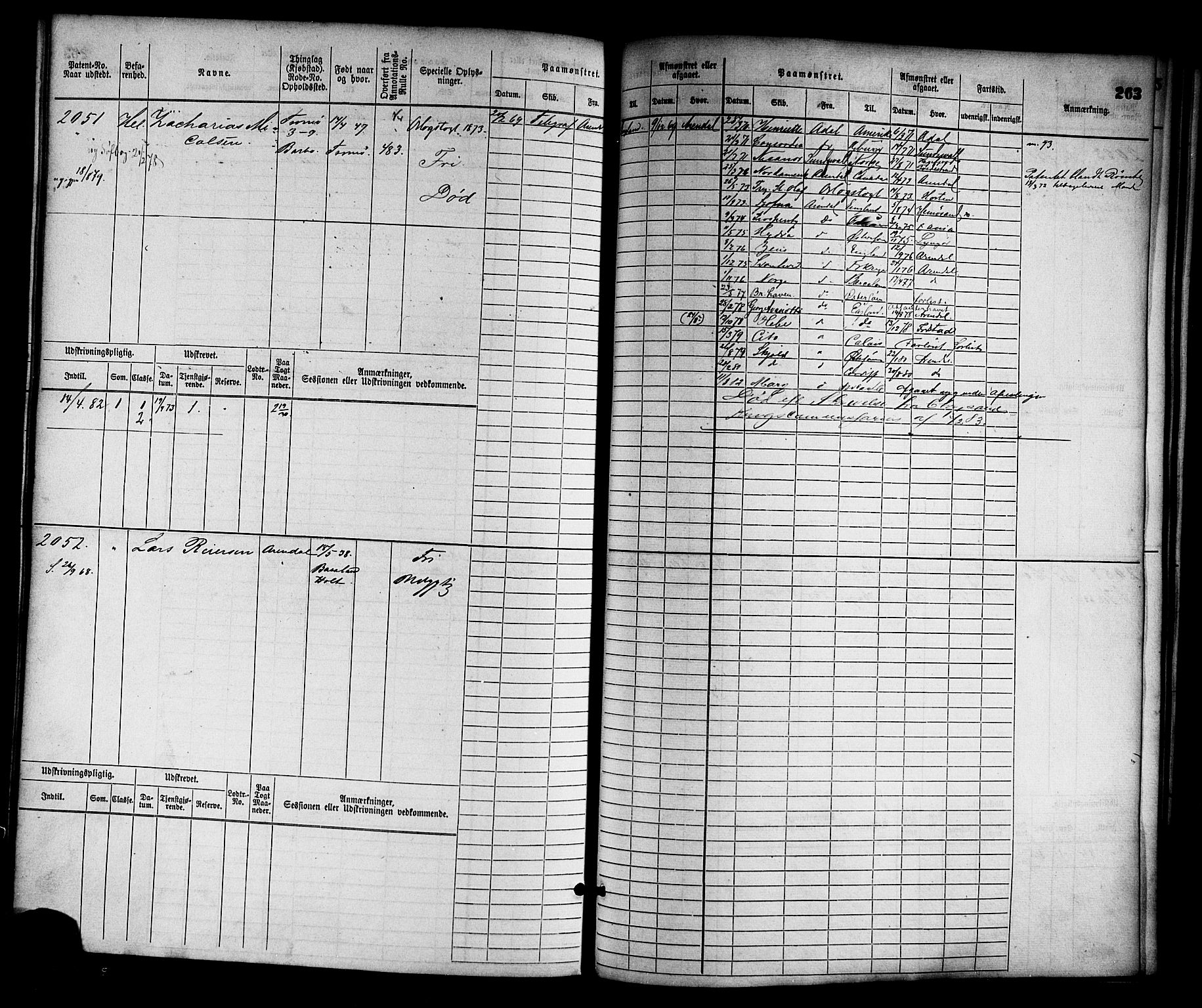 Arendal mønstringskrets, AV/SAK-2031-0012/F/Fb/L0012: Hovedrulle nr 1529-2290, S-10, 1868-1885, p. 273