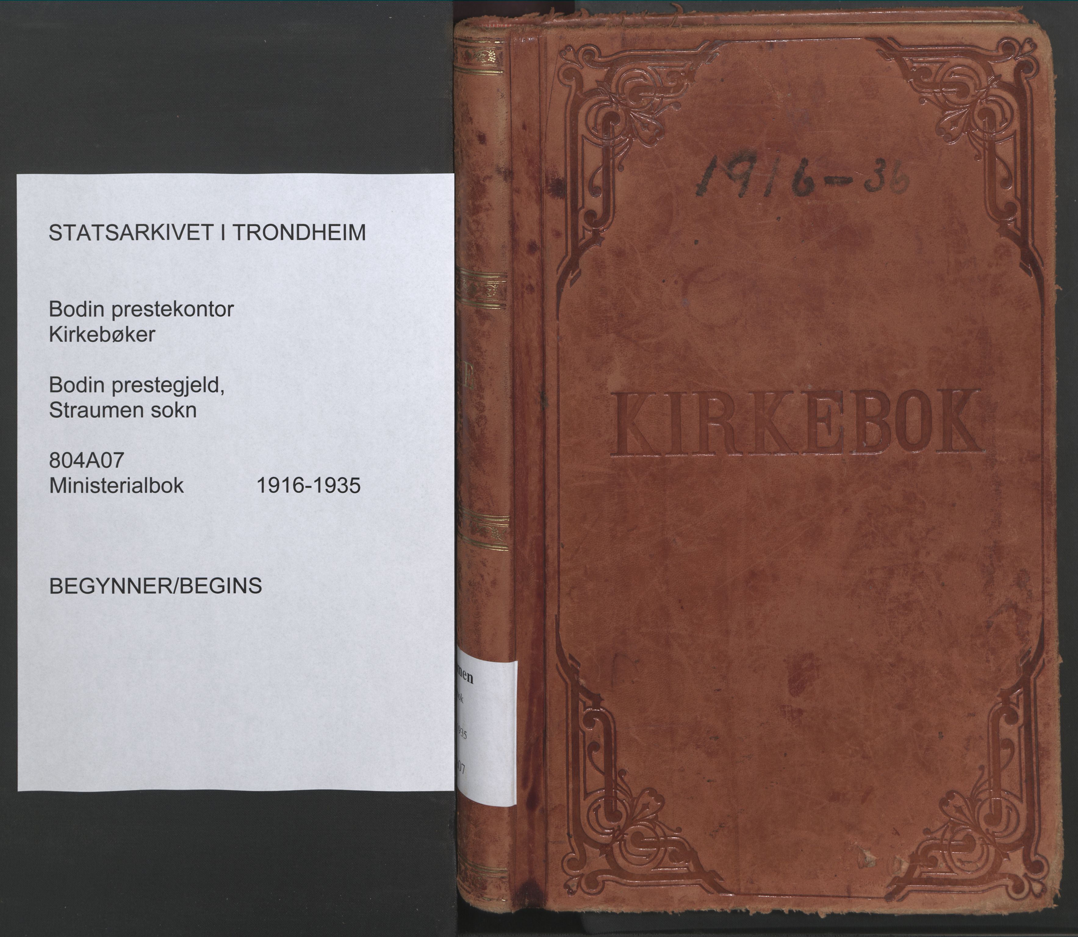 Ministerialprotokoller, klokkerbøker og fødselsregistre - Nordland, AV/SAT-A-1459/804/L0086: Parish register (official) no. 804A07, 1916-1935