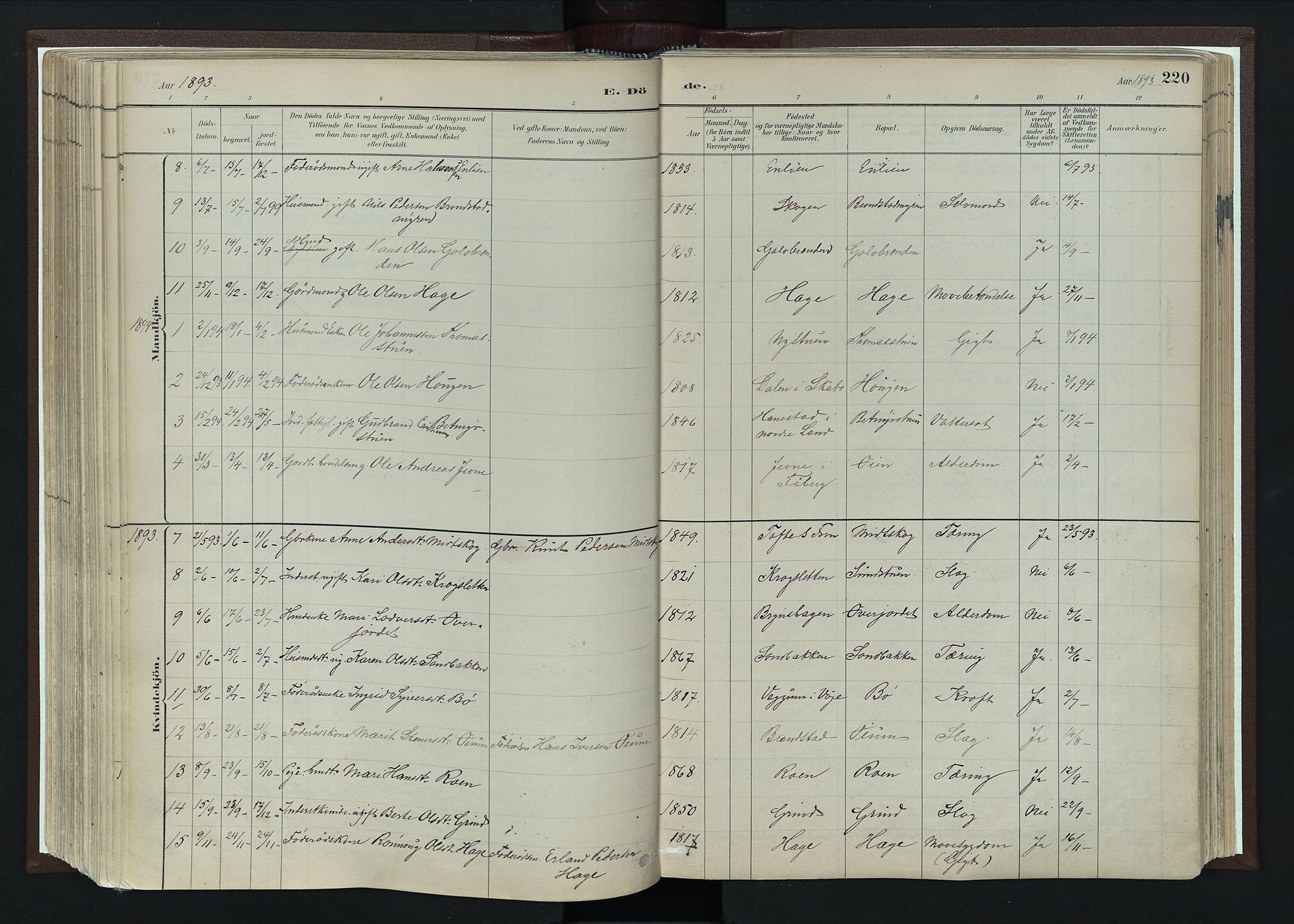 Nord-Fron prestekontor, SAH/PREST-080/H/Ha/Haa/L0004: Parish register (official) no. 4, 1884-1914, p. 220