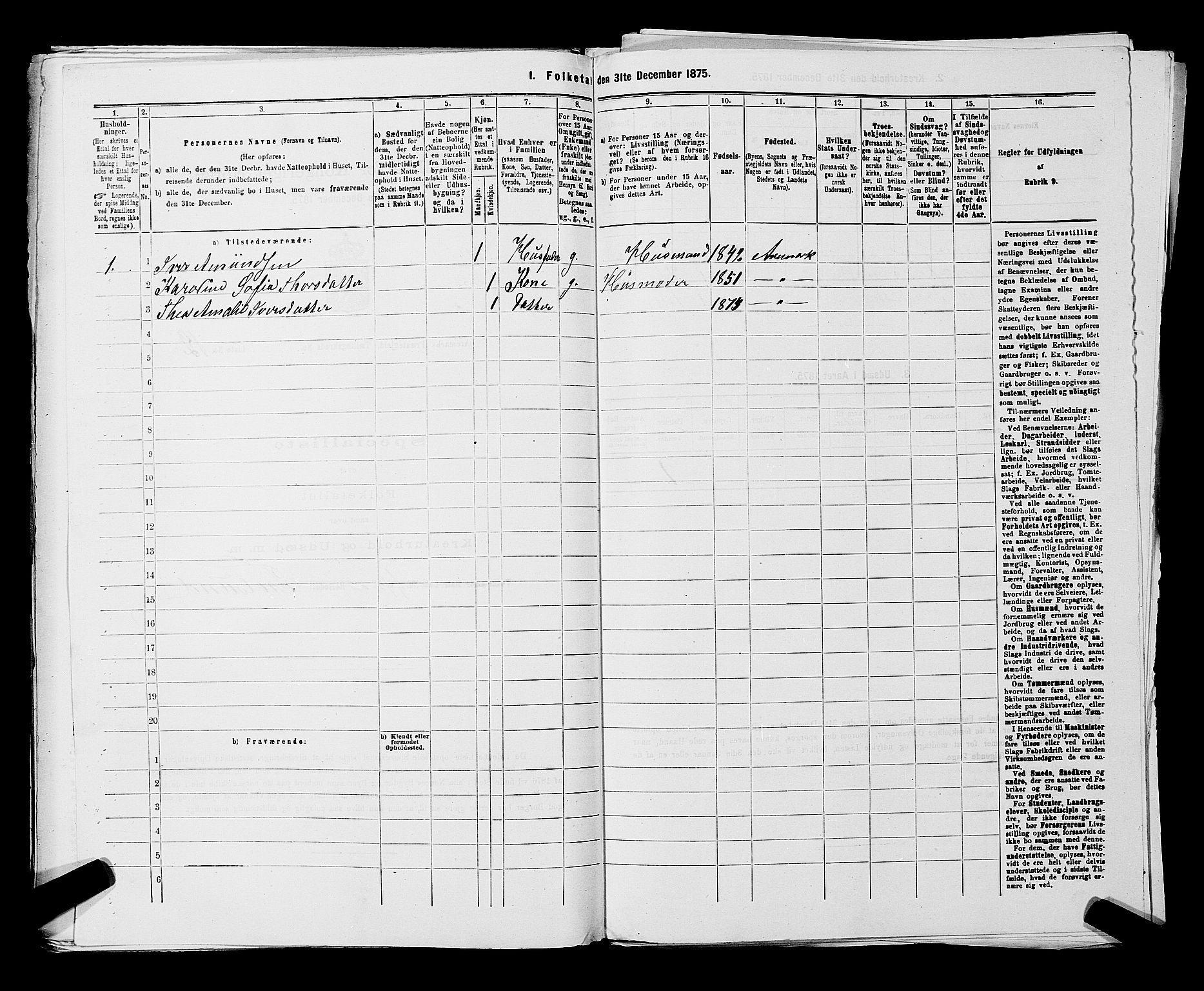 RA, 1875 census for 0118P Aremark, 1875, p. 995