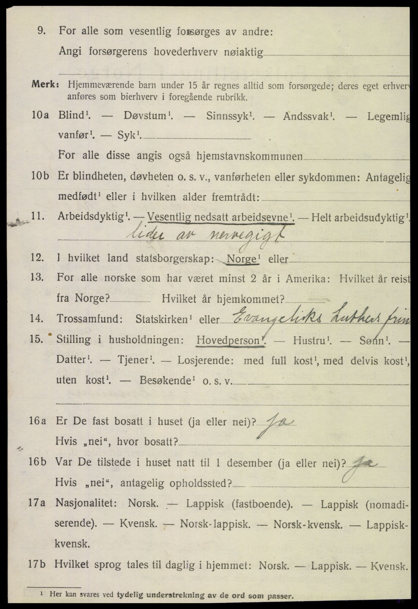 SAT, 1920 census for Lurøy, 1920, p. 962