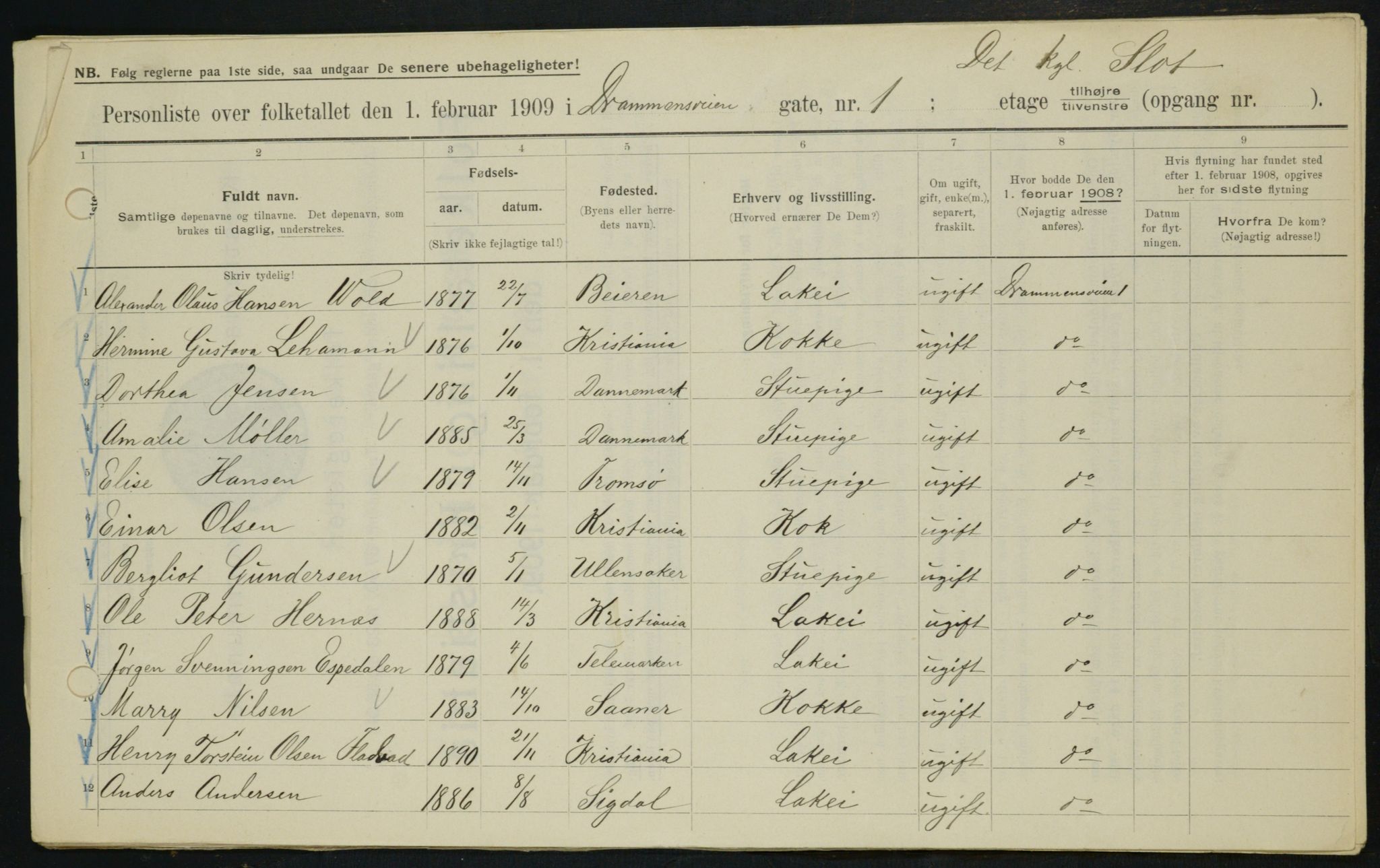 OBA, Municipal Census 1909 for Kristiania, 1909, p. 14802