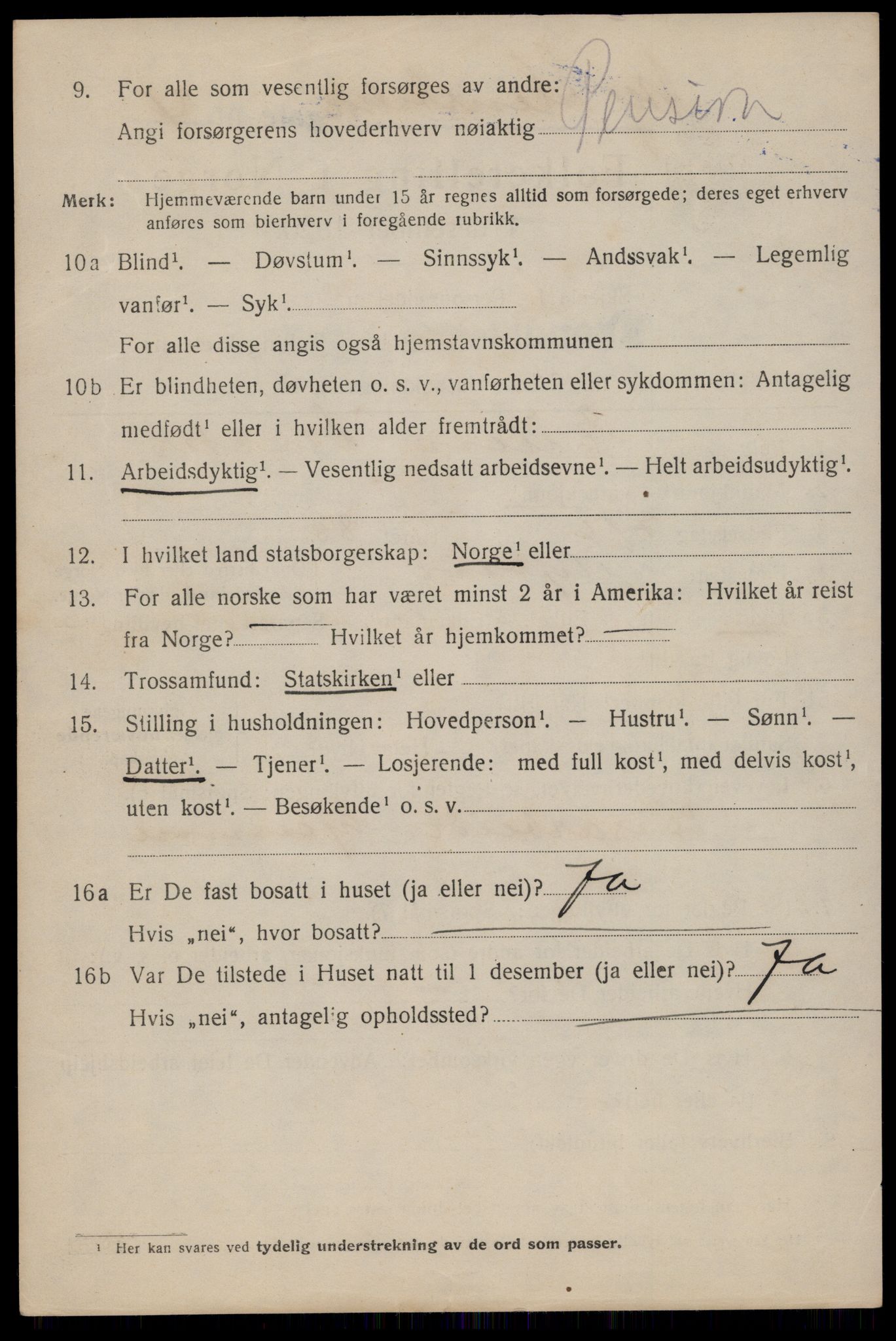 SAT, 1920 census for Trondheim, 1920, p. 97595