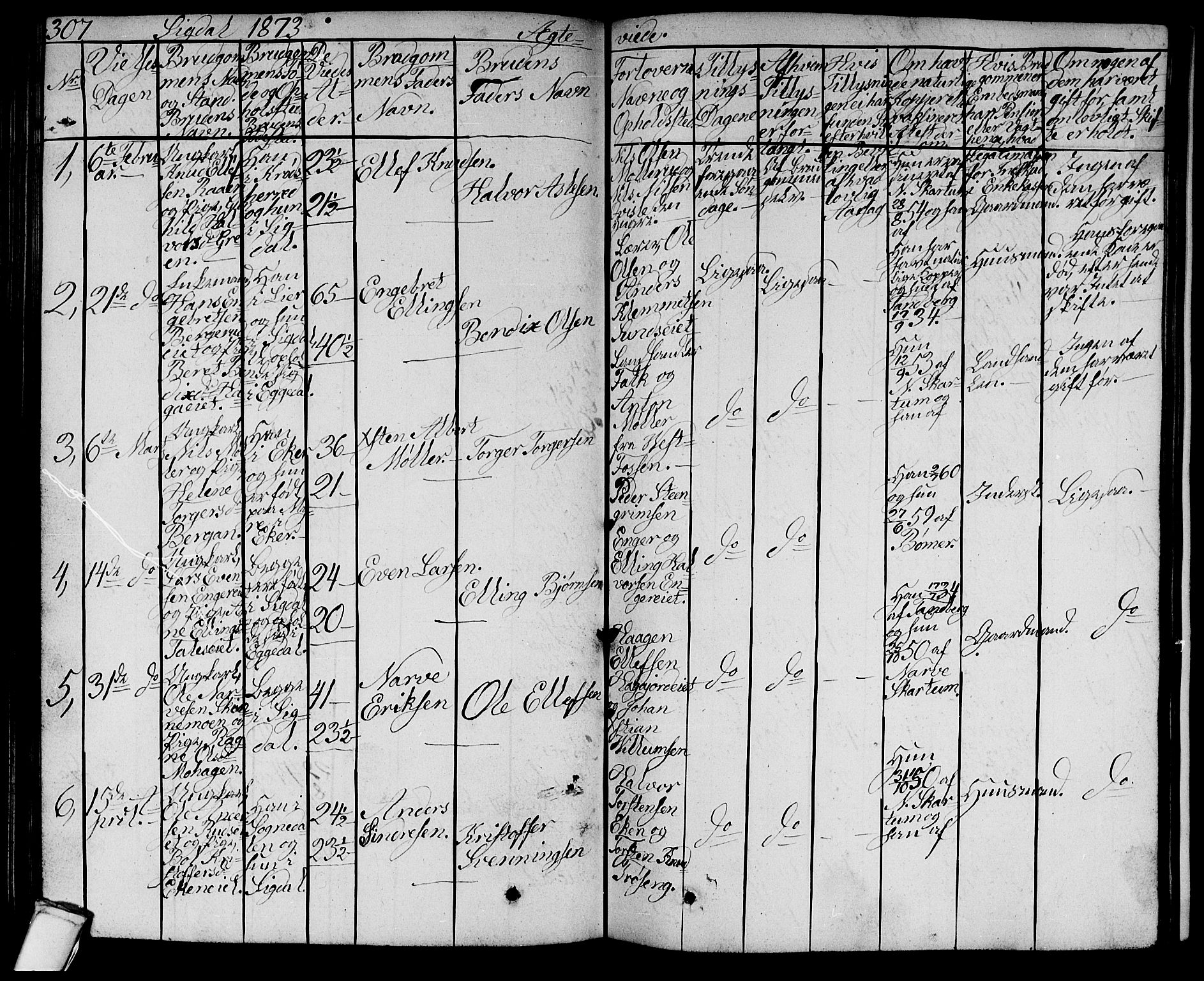 Sigdal kirkebøker, AV/SAKO-A-245/G/Ga/L0003: Parish register (copy) no. I 3, 1857-1878, p. 307