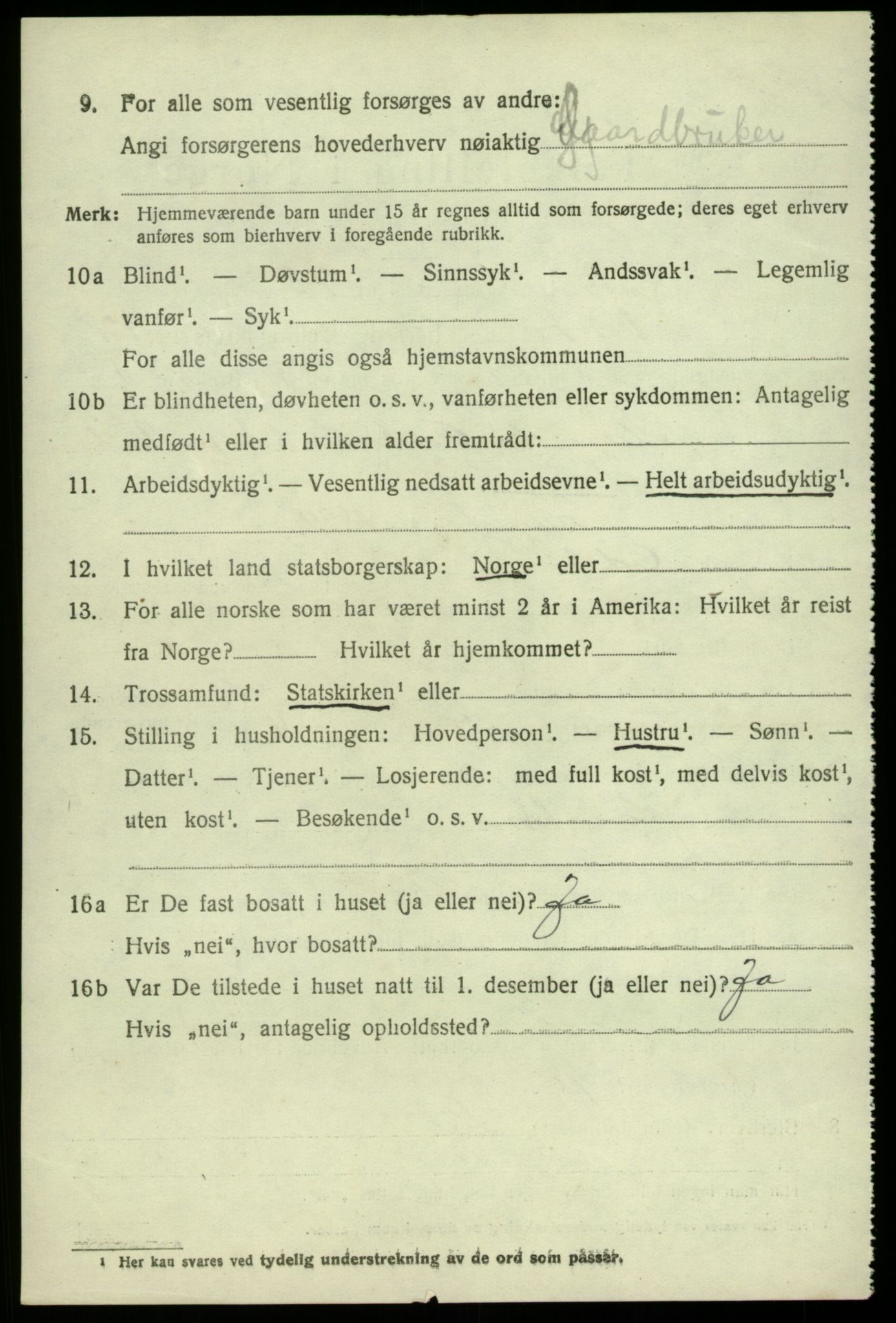 SAB, 1920 census for Odda, 1920, p. 11844