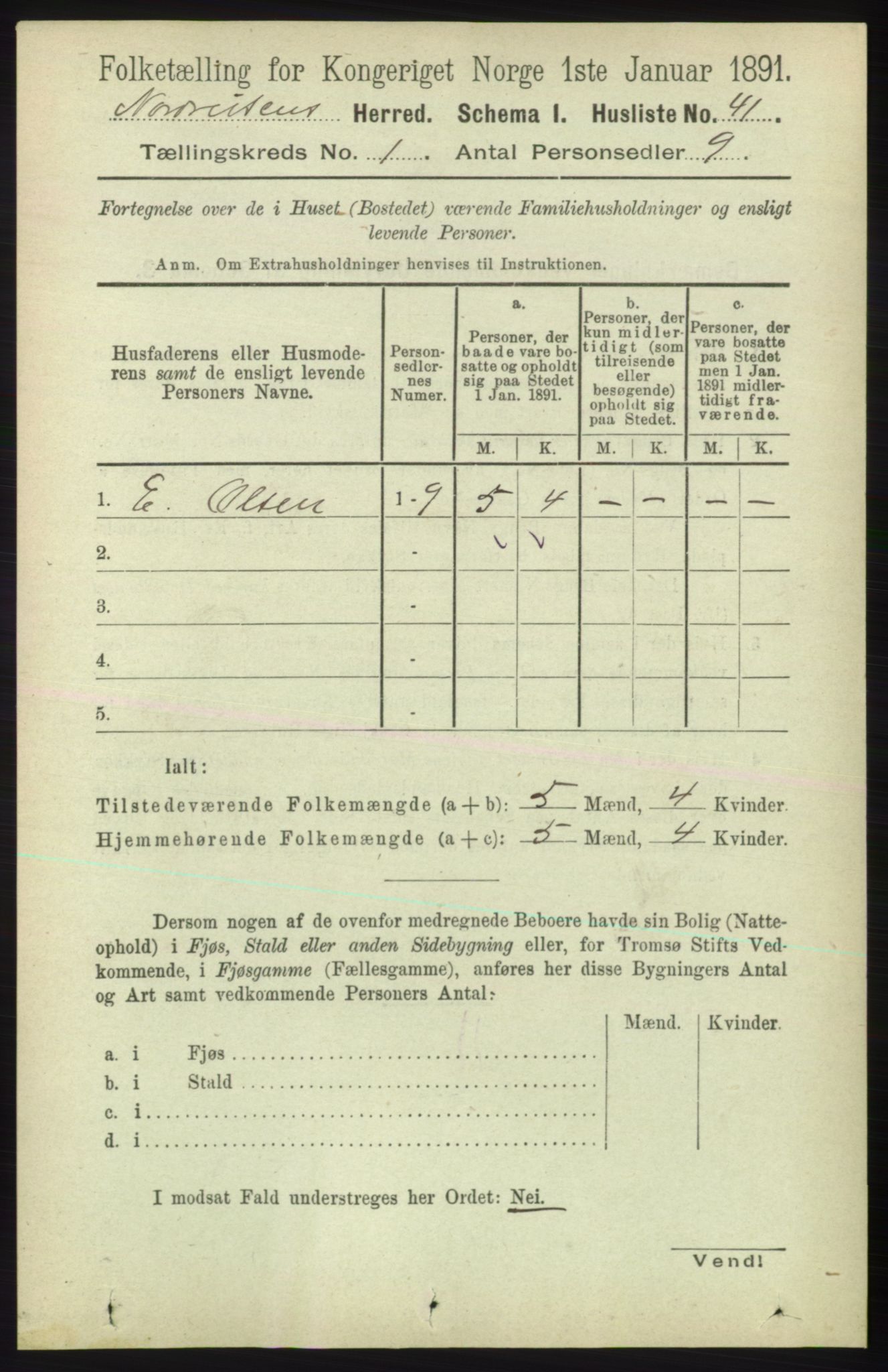 RA, 1891 census for 1942 Nordreisa, 1891, p. 54