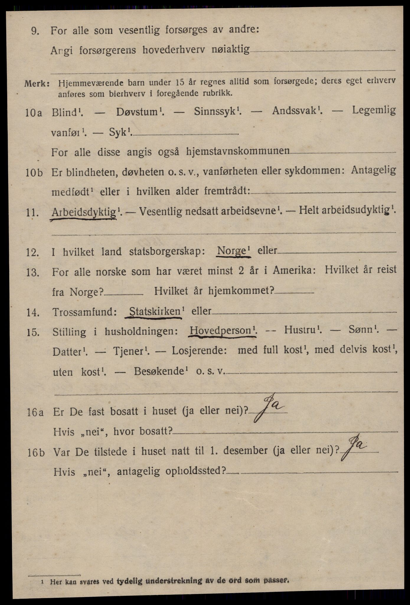 SAT, 1920 census for Brattvær, 1920, p. 2405