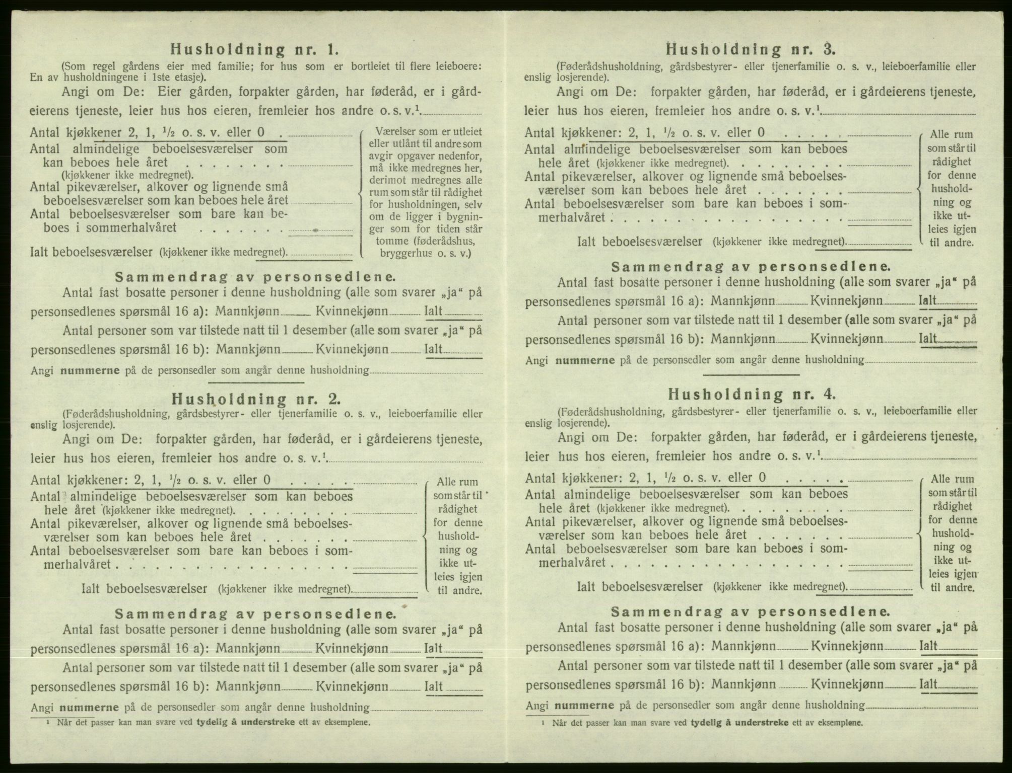 SAB, 1920 census for Voss, 1920, p. 1532