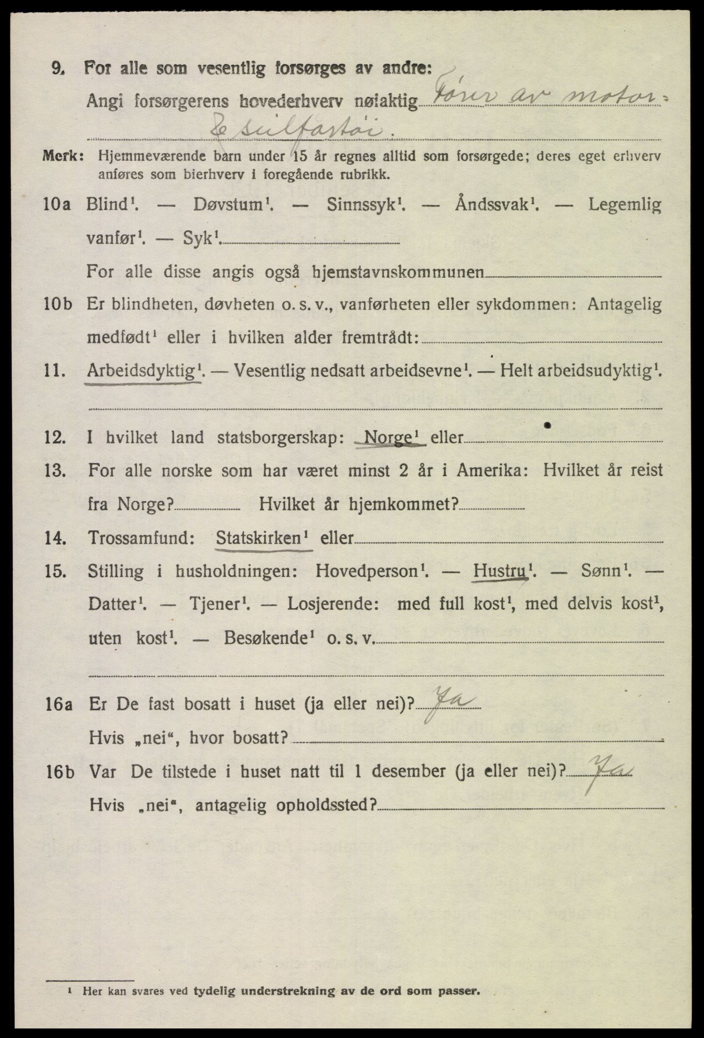 SAK, 1920 census for Hidra, 1920, p. 4067