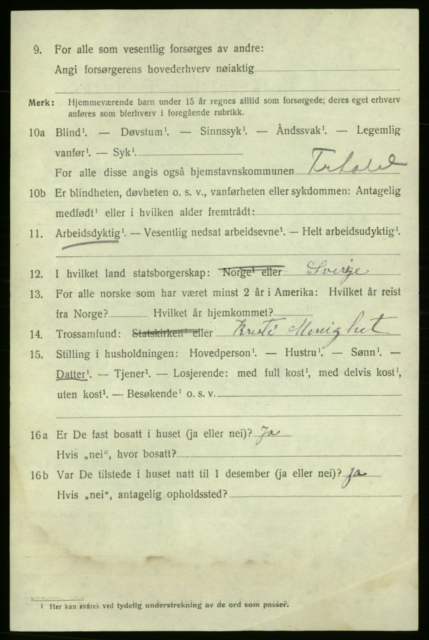 SAO, 1920 census for Fredrikshald, 1920, p. 18738