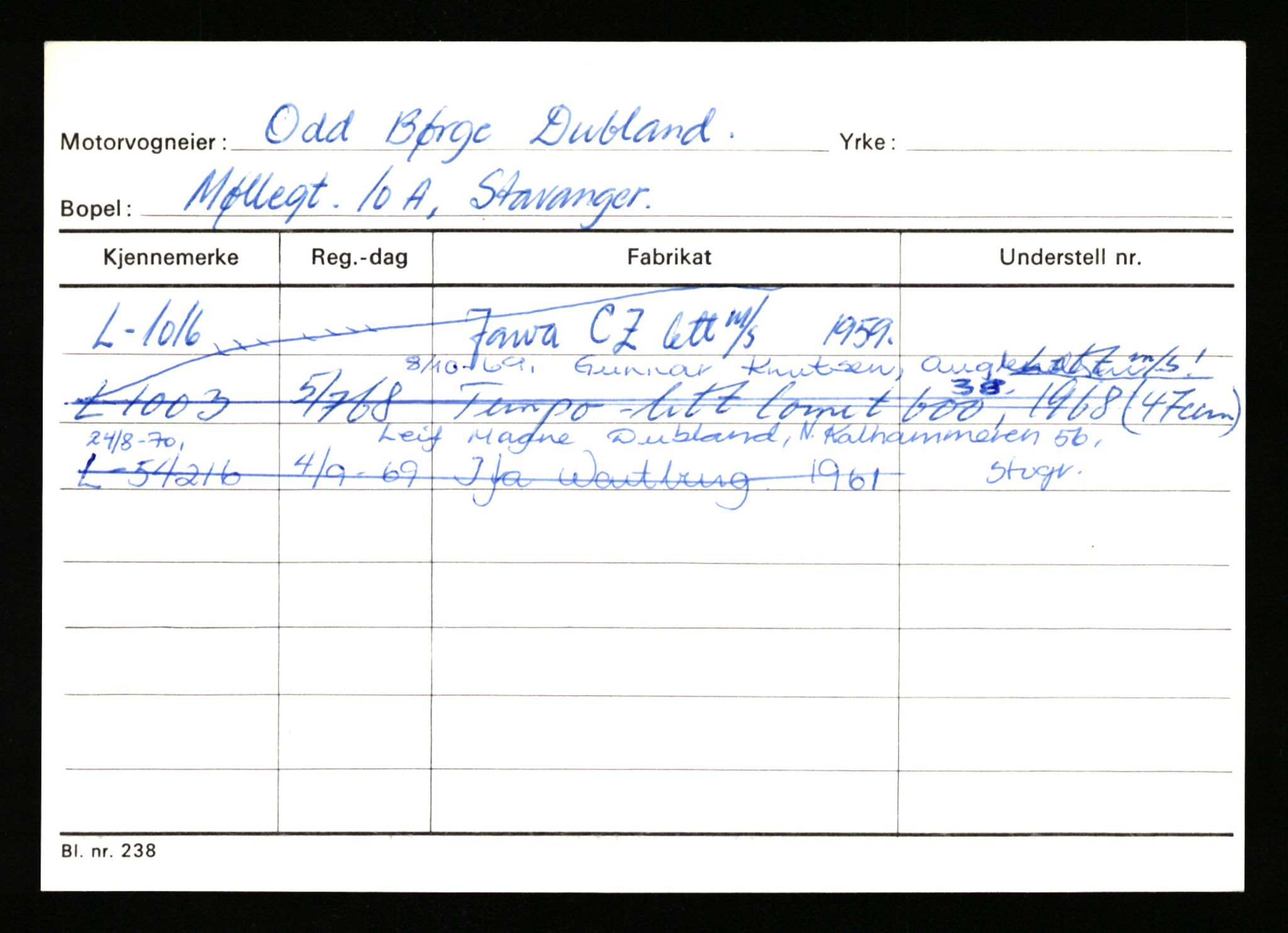 Stavanger trafikkstasjon, AV/SAST-A-101942/0/H/L0006: Dalva - Egersund, 1930-1971, p. 941