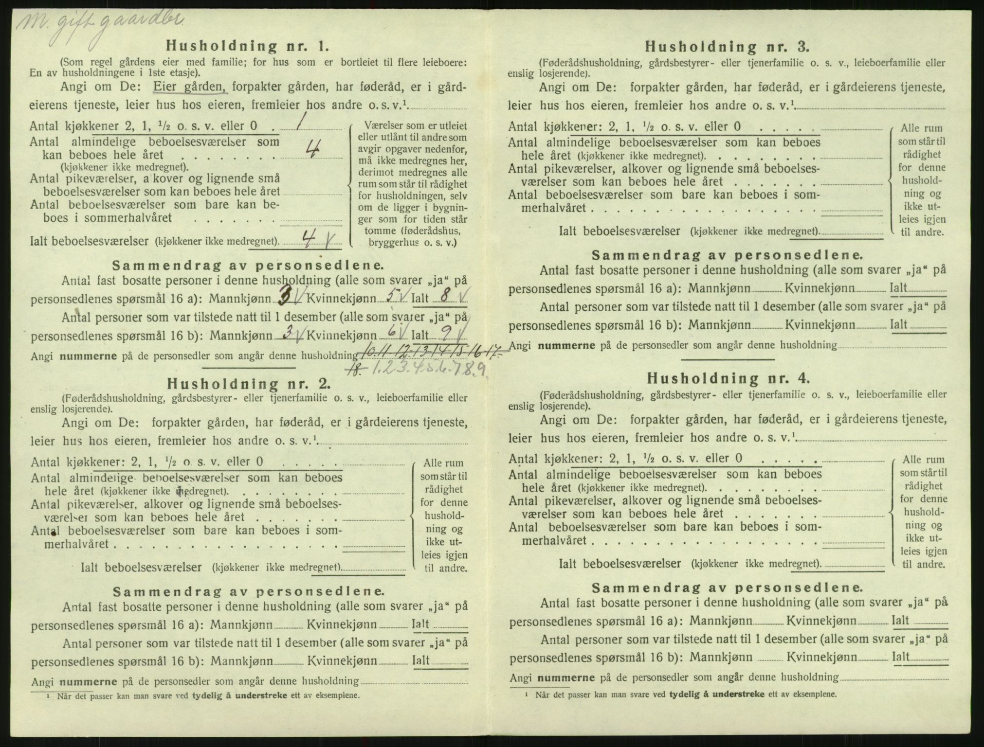 SAK, 1920 census for Evje, 1920, p. 167