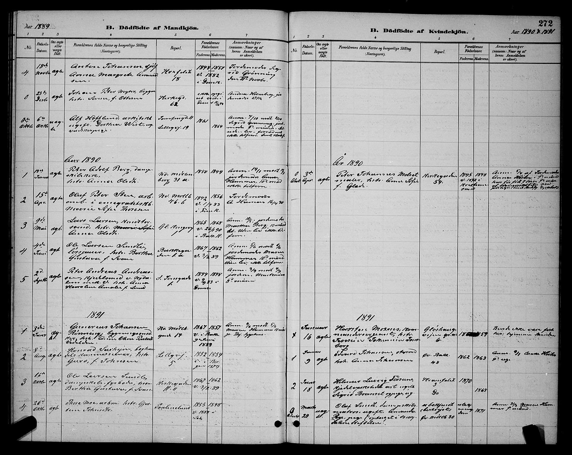 Ministerialprotokoller, klokkerbøker og fødselsregistre - Sør-Trøndelag, SAT/A-1456/604/L0222: Parish register (copy) no. 604C05, 1886-1895, p. 272