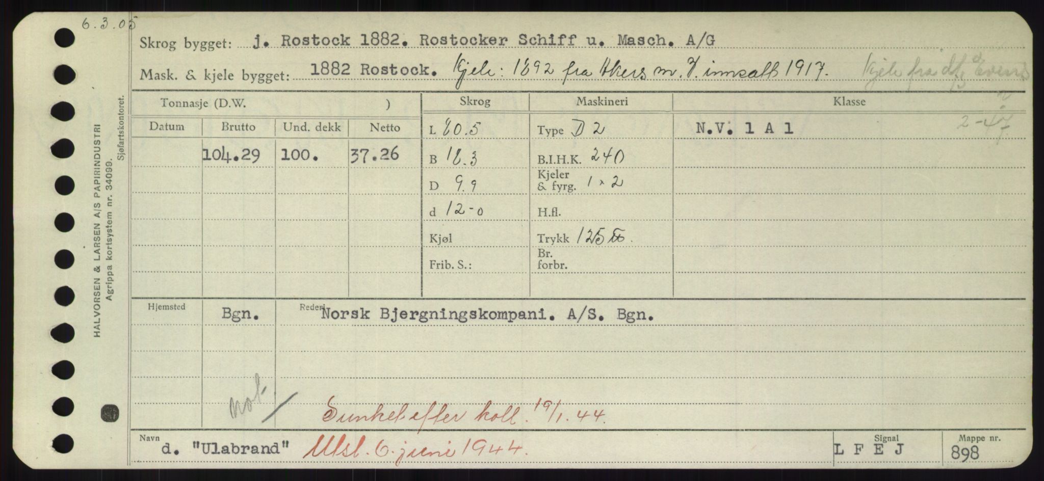 Sjøfartsdirektoratet med forløpere, Skipsmålingen, AV/RA-S-1627/H/Hd/L0040: Fartøy, U-Ve, p. 35