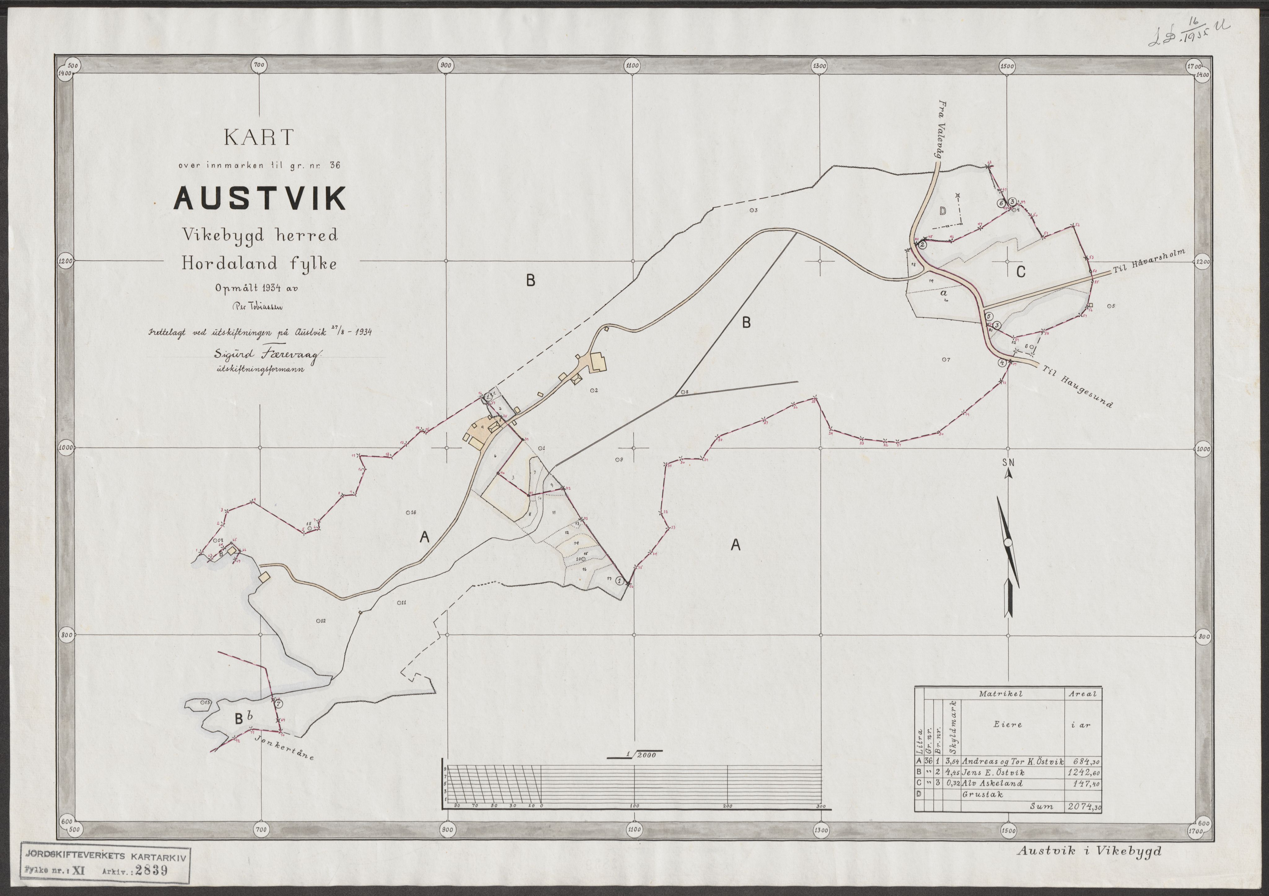 Jordskifteverkets kartarkiv, RA/S-3929/T, 1859-1988, p. 3199