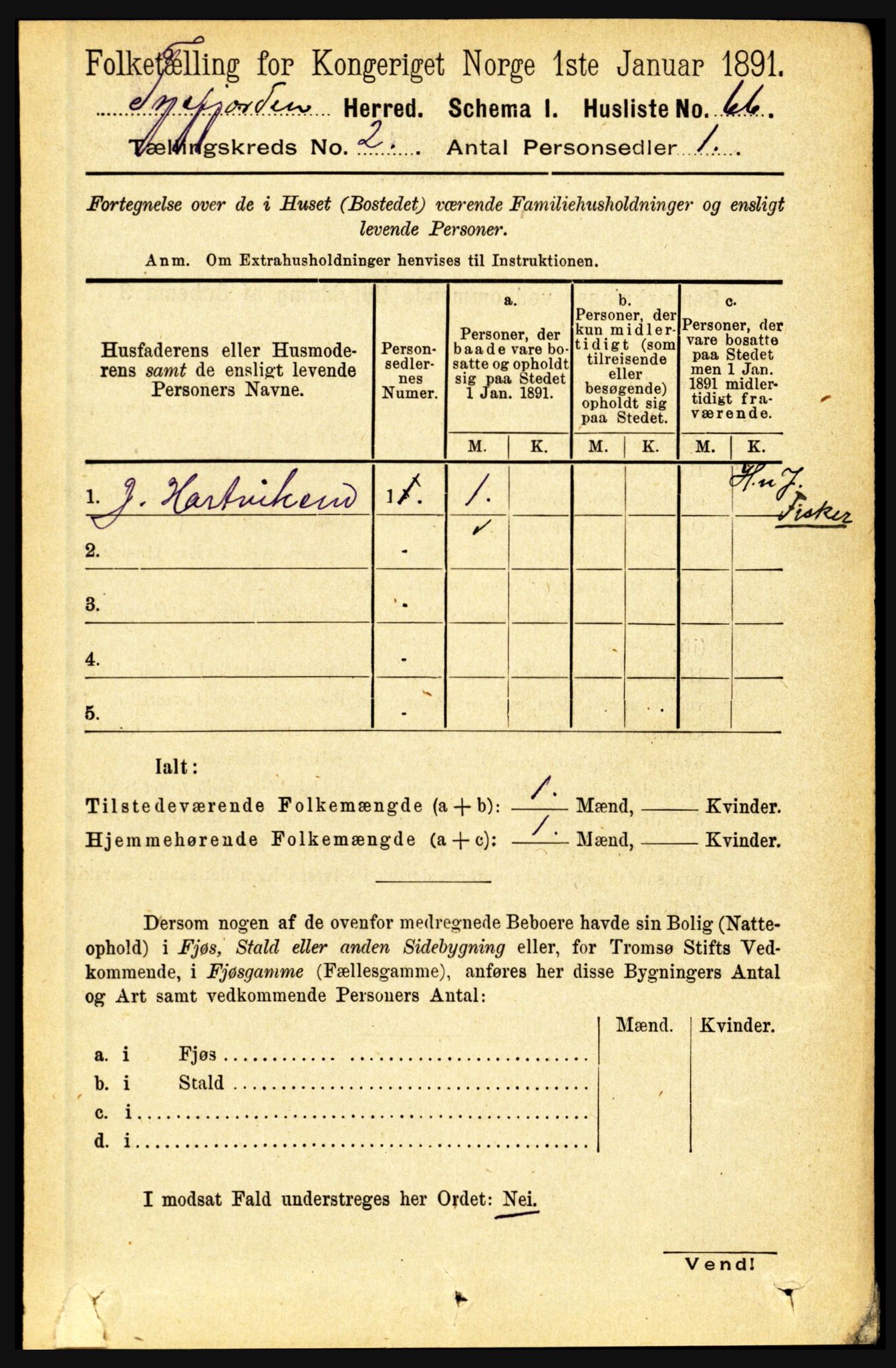 RA, 1891 census for 1850 Tysfjord, 1891, p. 556