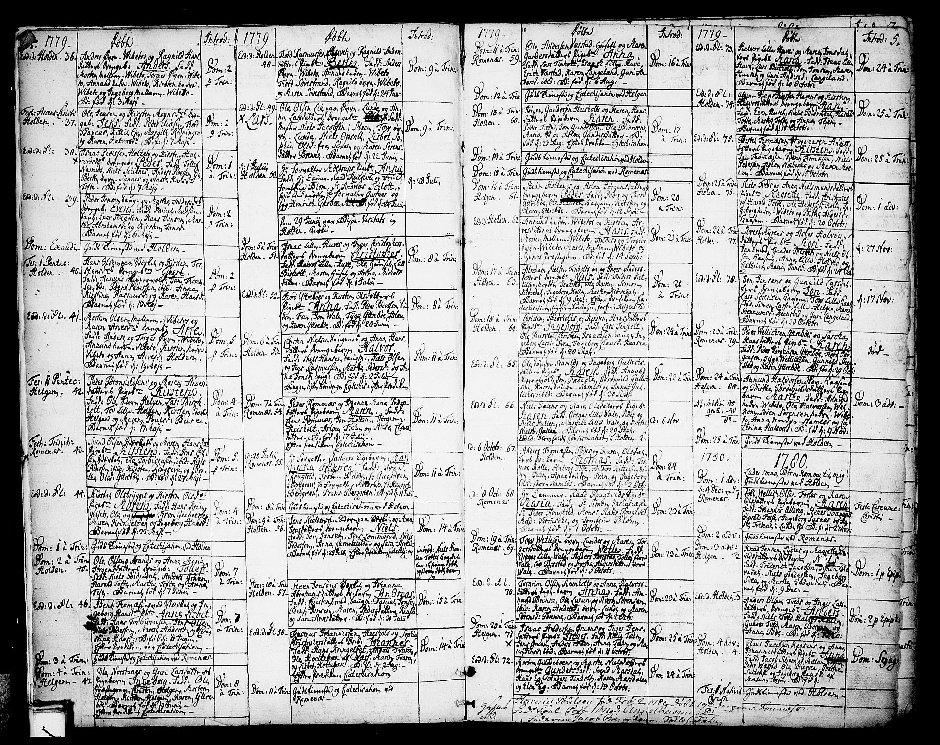 Holla kirkebøker, SAKO/A-272/F/Fa/L0002: Parish register (official) no. 2, 1779-1814, p. 4-5