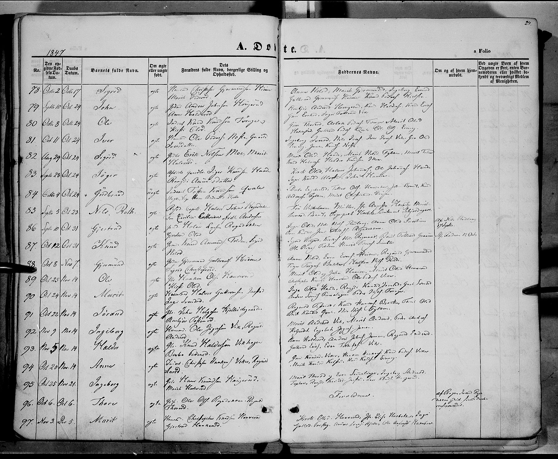 Vestre Slidre prestekontor, SAH/PREST-136/H/Ha/Haa/L0001: Parish register (official) no. 1, 1844-1855, p. 24