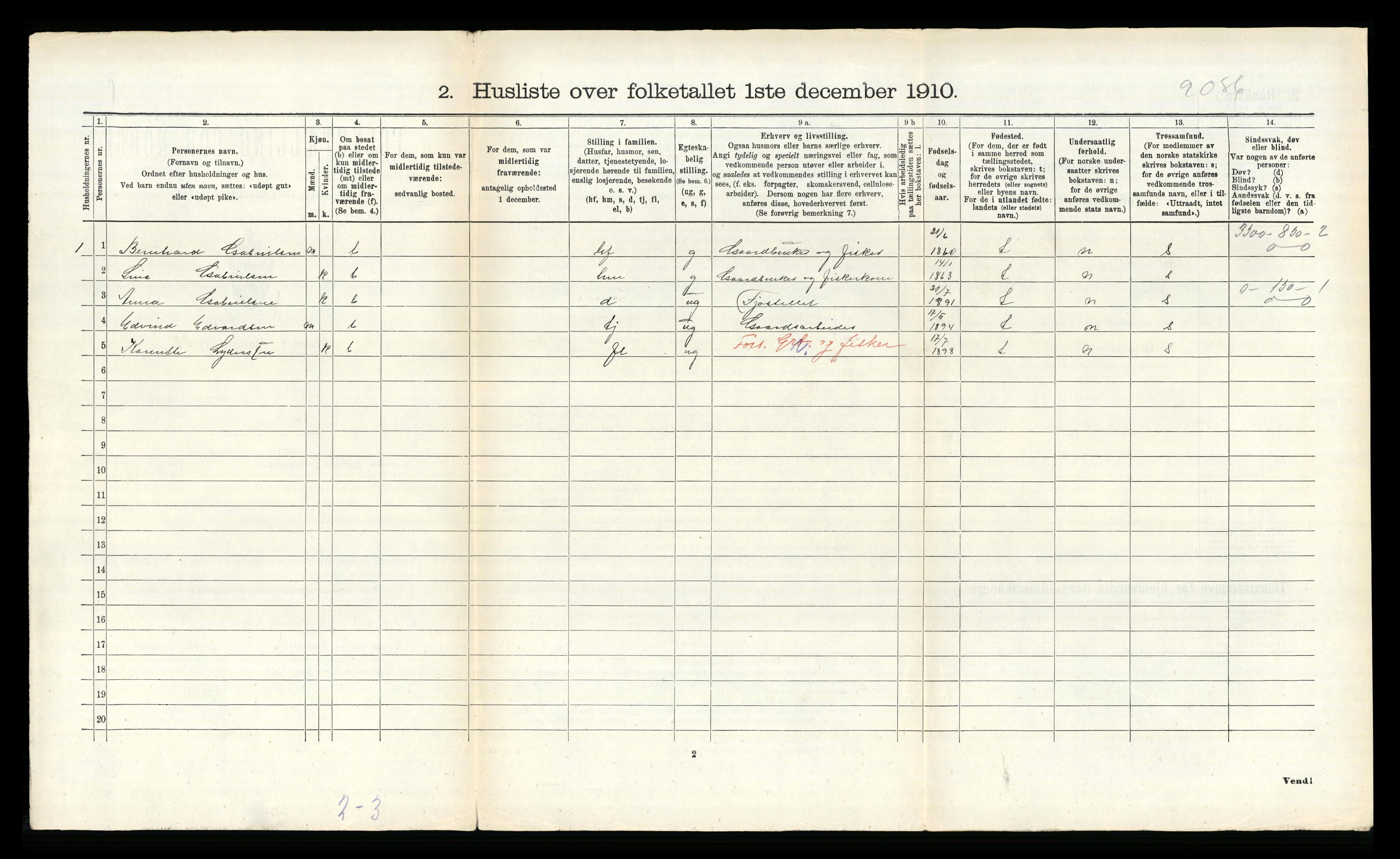 RA, 1910 census for Meløy, 1910, p. 437