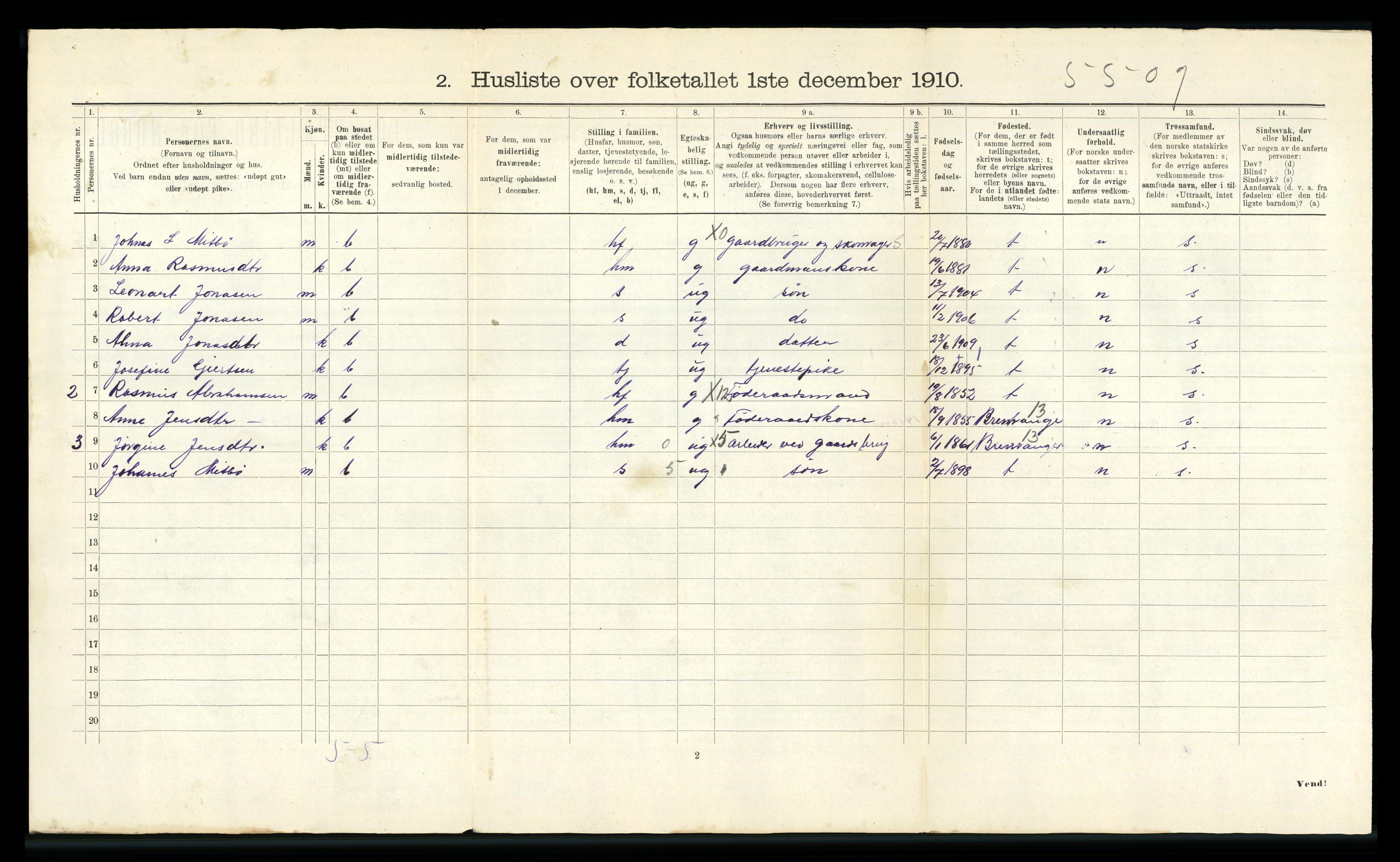 RA, 1910 census for Davik, 1910, p. 757