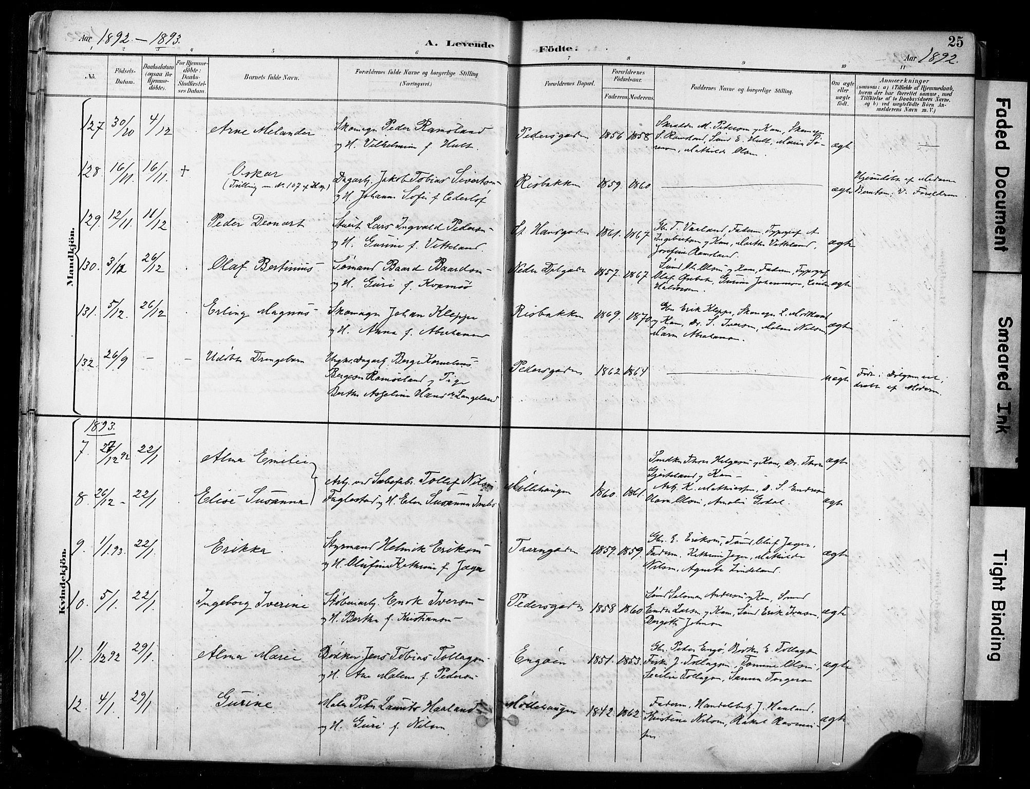 St. Johannes sokneprestkontor, AV/SAST-A-101814/001/30/30BA/L0004: Parish register (official) no. A 4, 1891-1899, p. 25