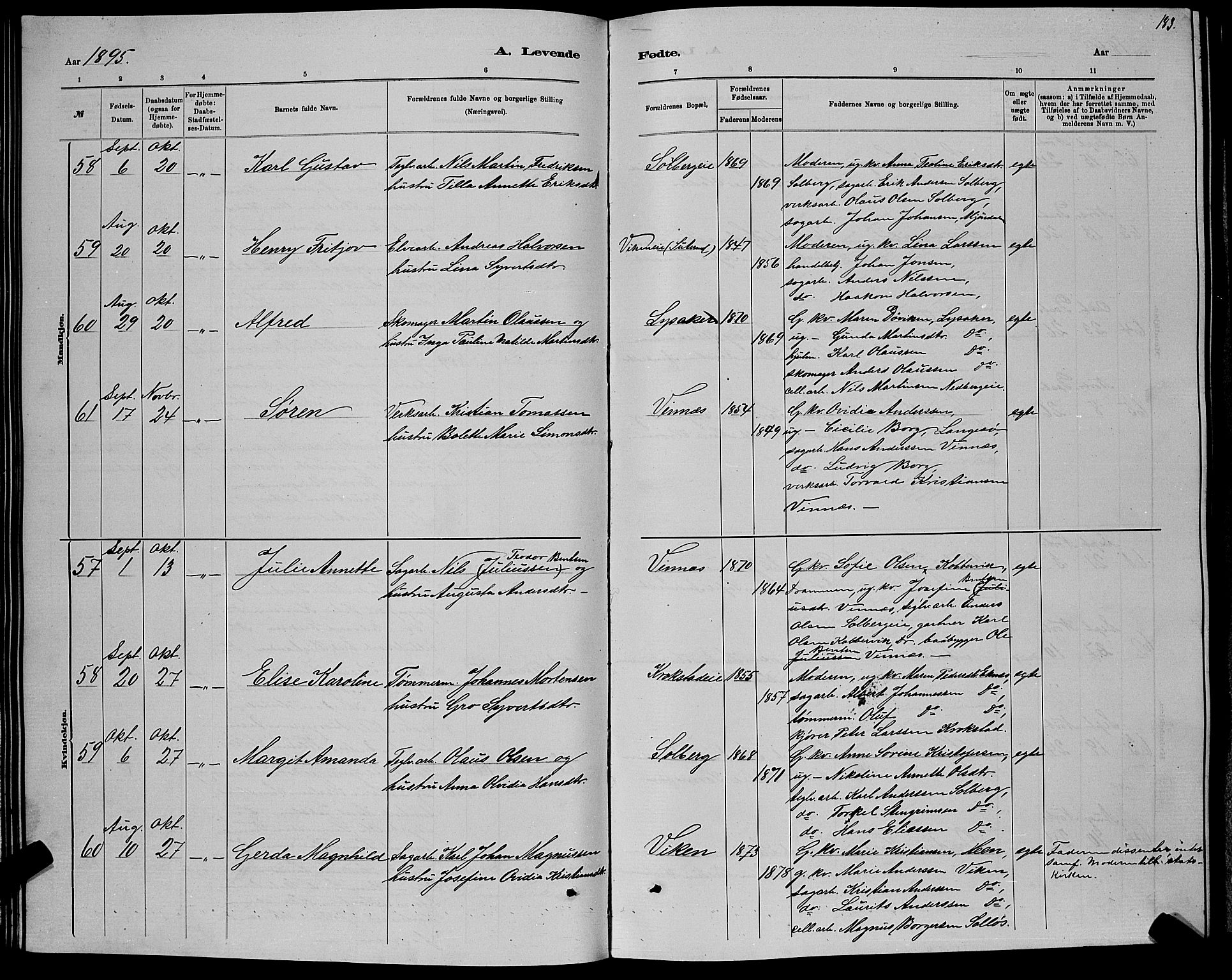 Nedre Eiker kirkebøker, AV/SAKO-A-612/G/Ga/L0002: Parish register (copy) no. 2, 1880-1896, p. 183