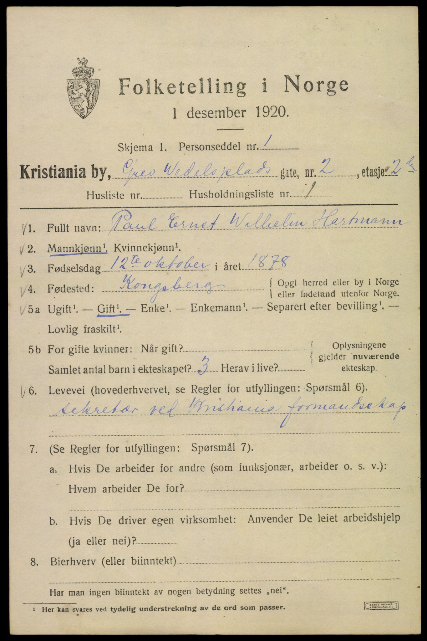 SAO, 1920 census for Kristiania, 1920, p. 251403