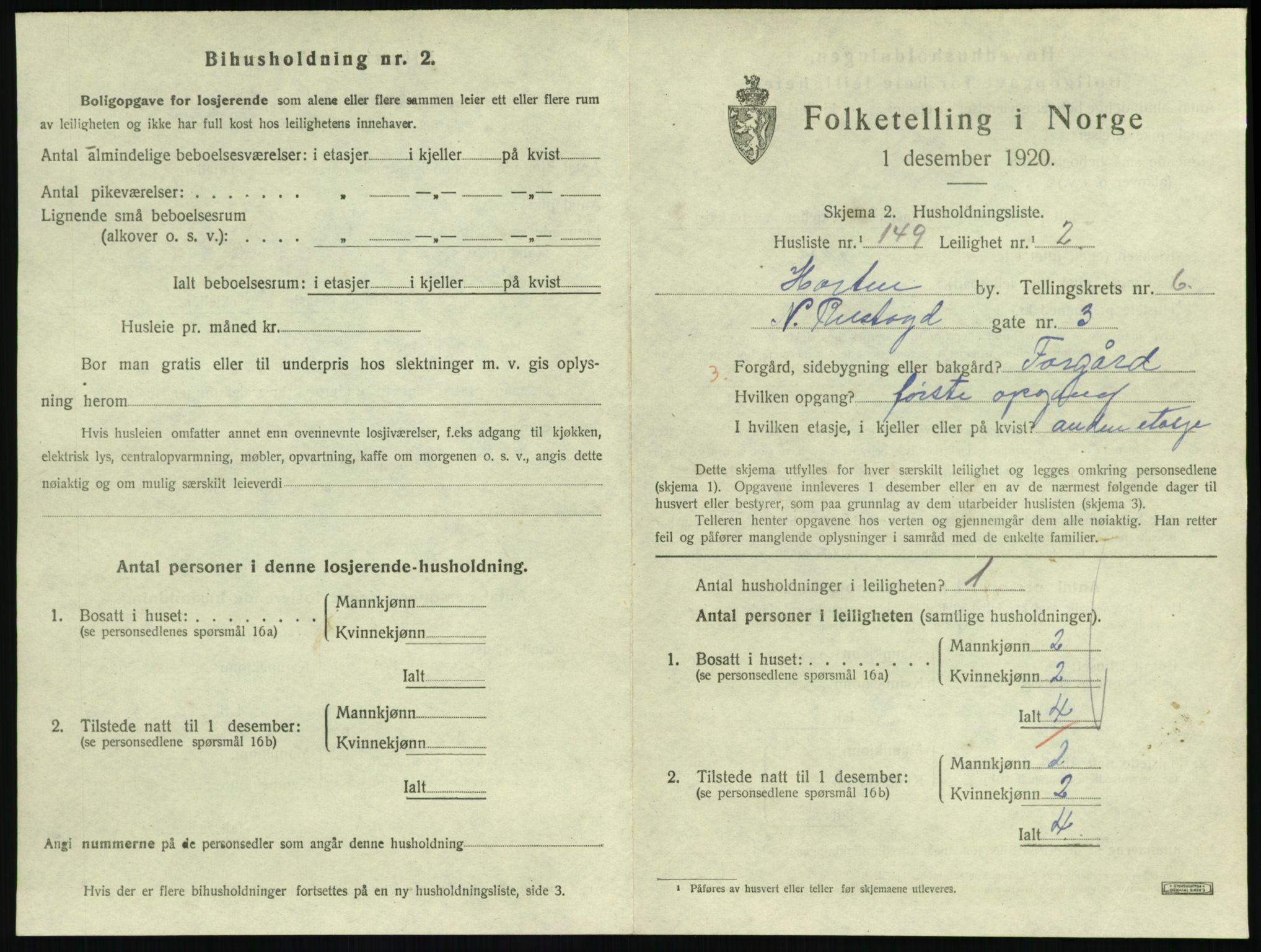 SAKO, 1920 census for Horten, 1920, p. 6955