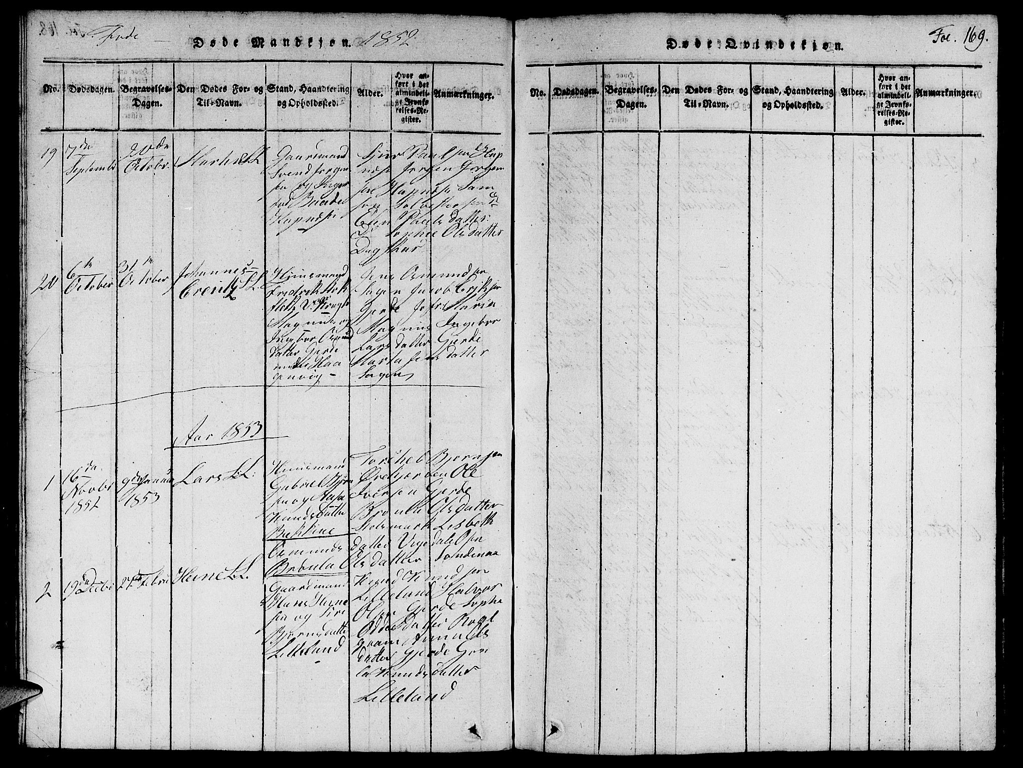 Vikedal sokneprestkontor, AV/SAST-A-101840/01/V: Parish register (copy) no. B 1, 1816-1853, p. 169