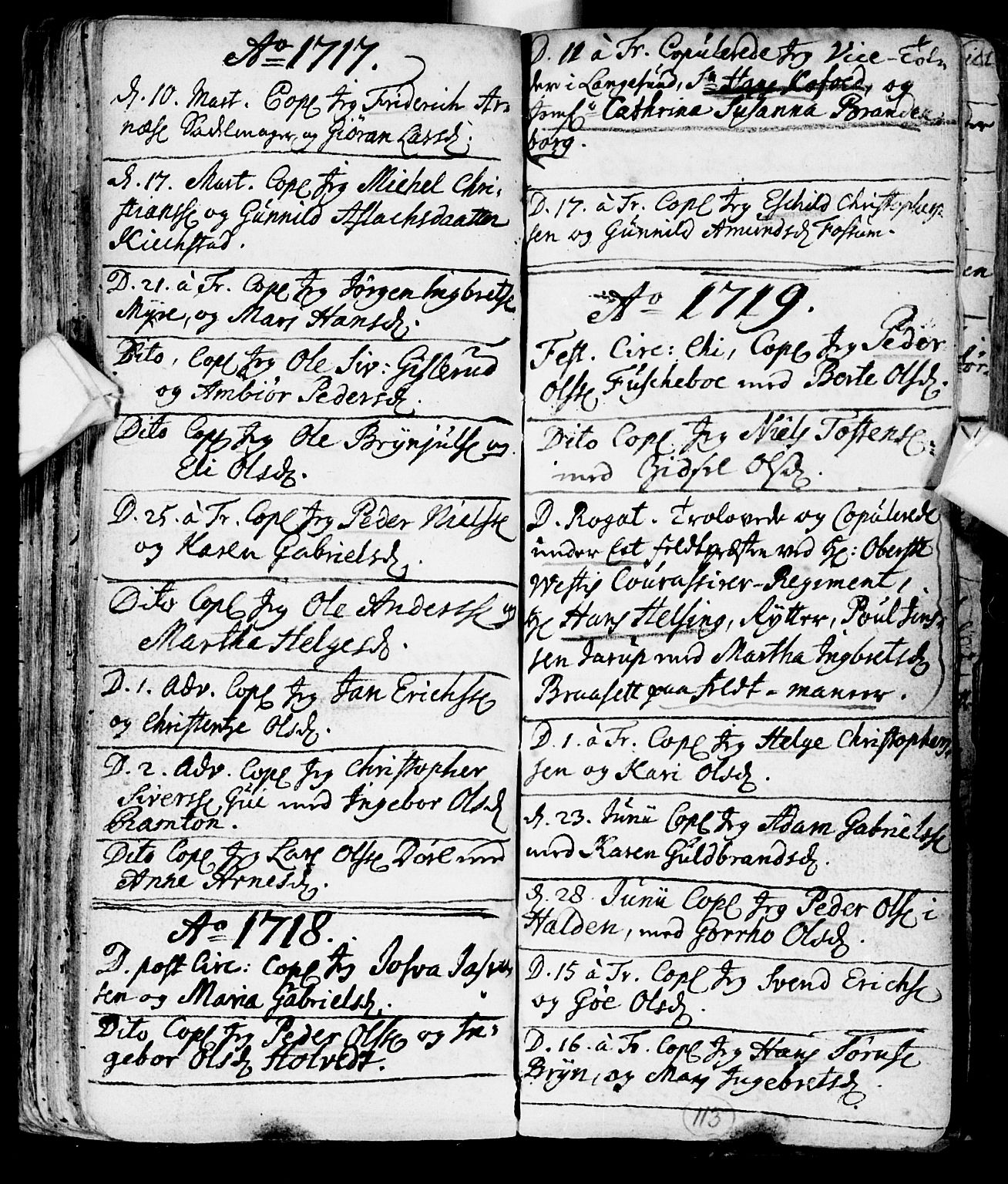 Røyken kirkebøker, SAKO/A-241/F/Fa/L0001: Parish register (official) no. 1, 1701-1730, p. 113